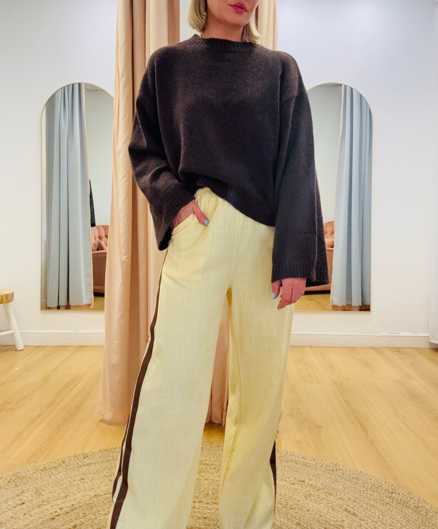 By Frankie/ Racer Pant- Yellow/ Chocolate