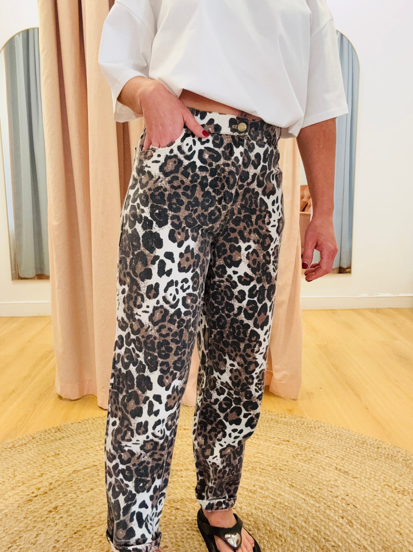 By Frankie/ Barrel Jeans- Leopard Wash