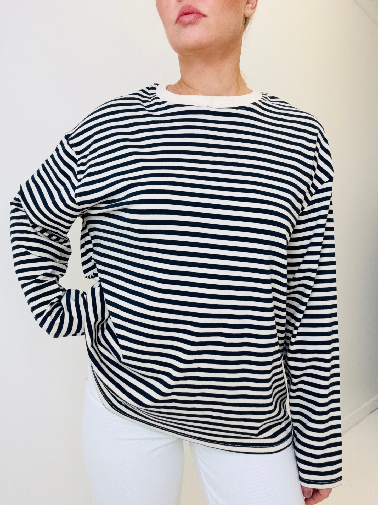 Bonnie stripe- Navy/cream