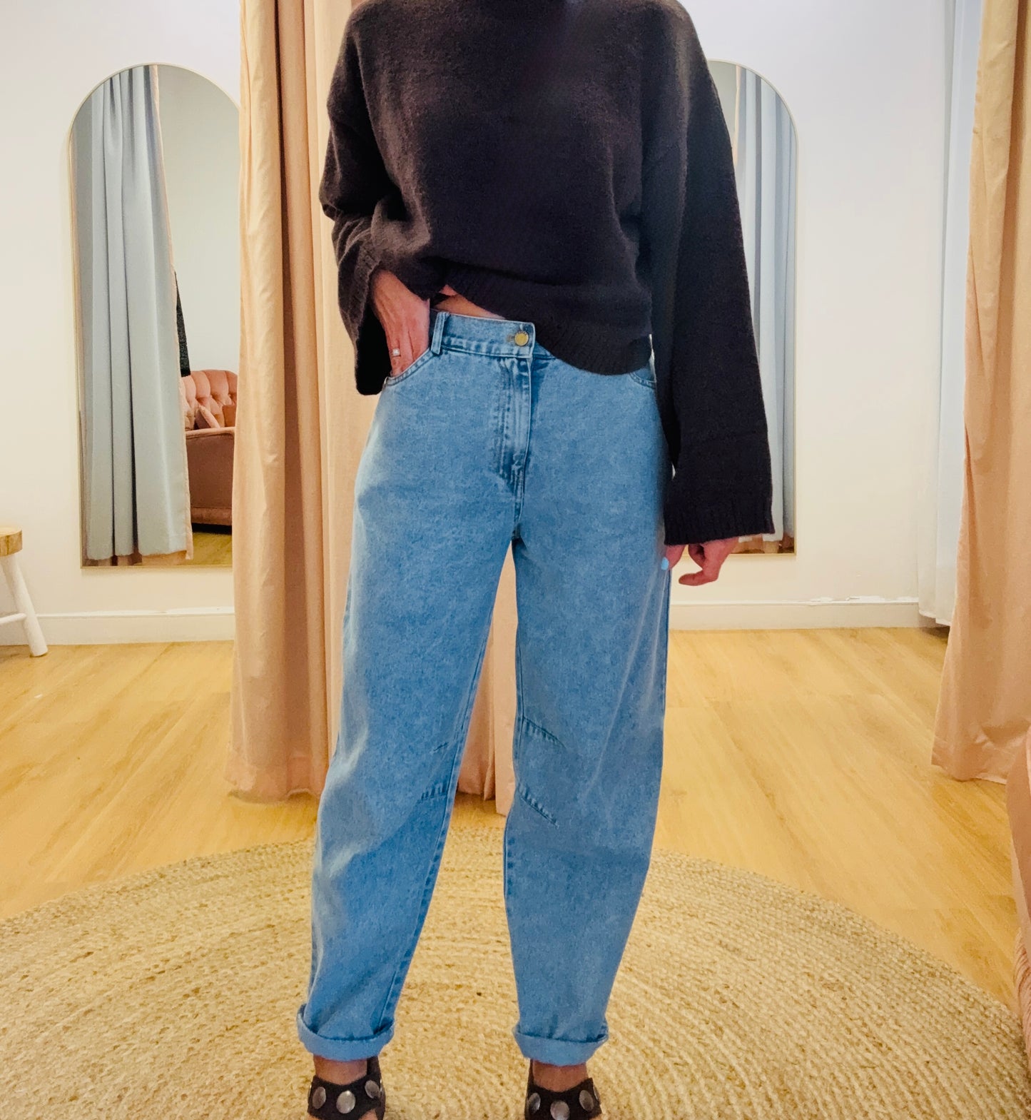 By Frankie/ Barrel Jeans- Light Wash