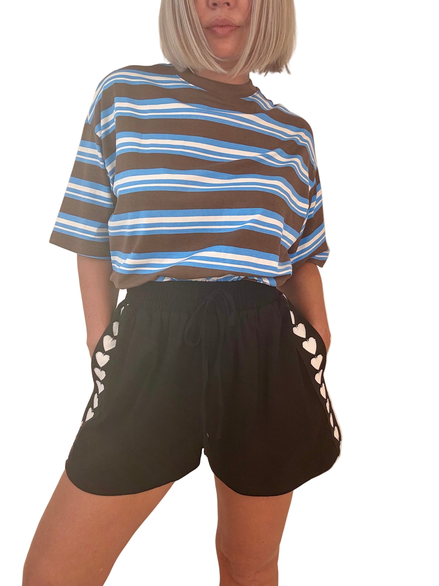 Jordan Stripe Tee- Sky/Choc