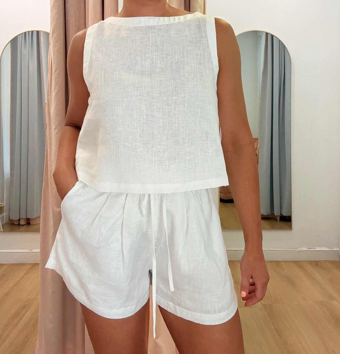 Maeve Linen Short- White