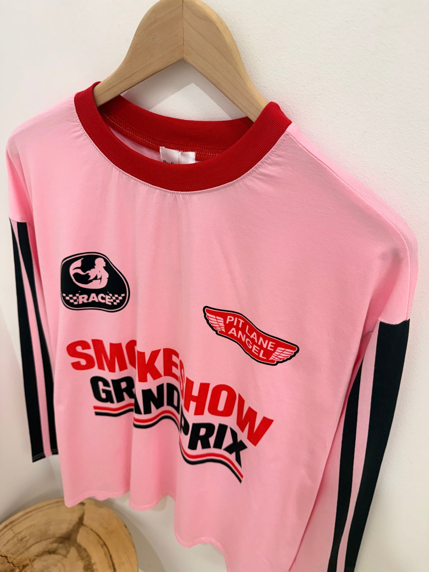 By Frankie/ Smoke Show Long Sleeve- Pink/Red