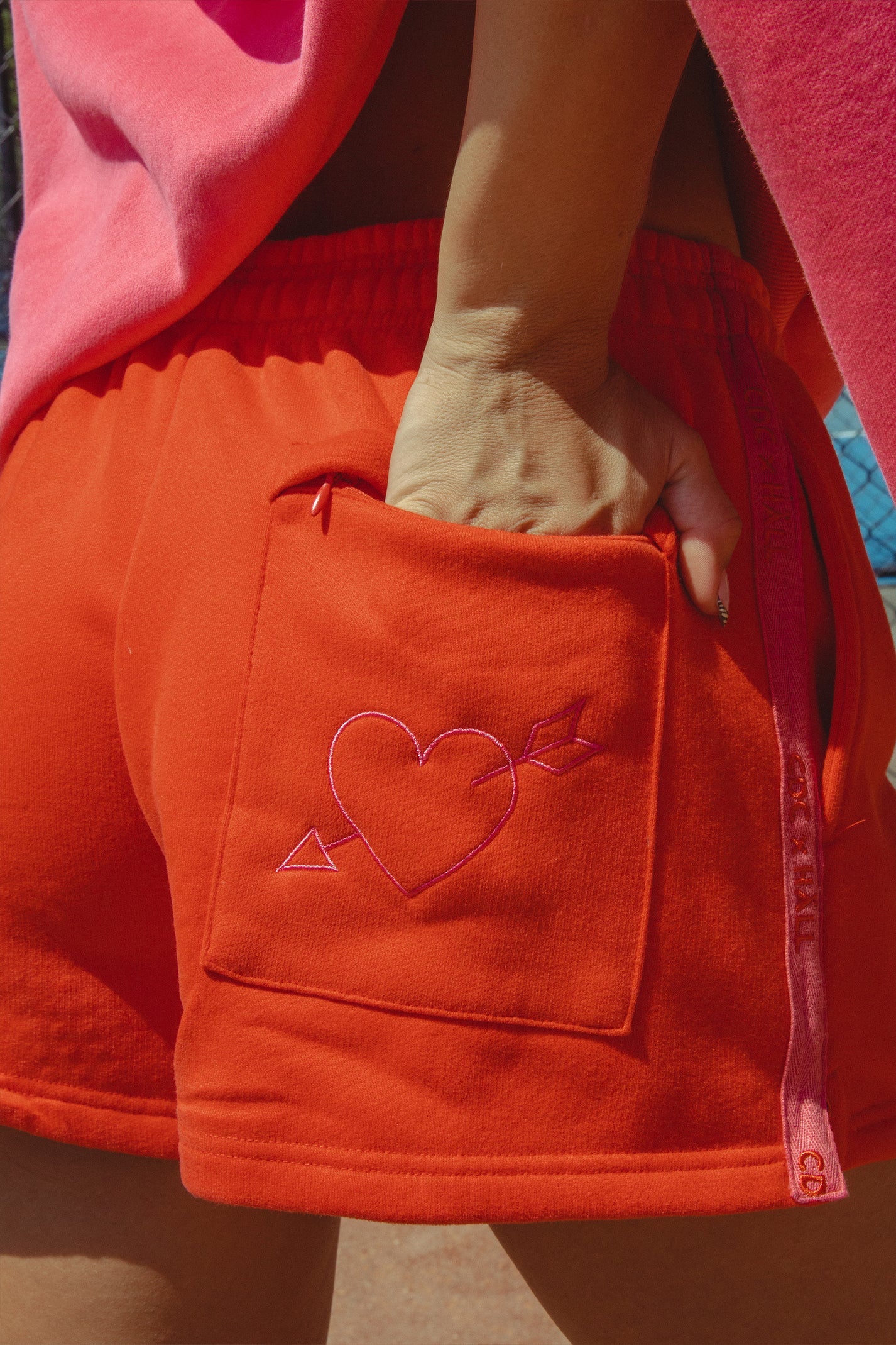 CRACKER DAY CLUB X HALL CLOUD SHORTS - CHERRY RED