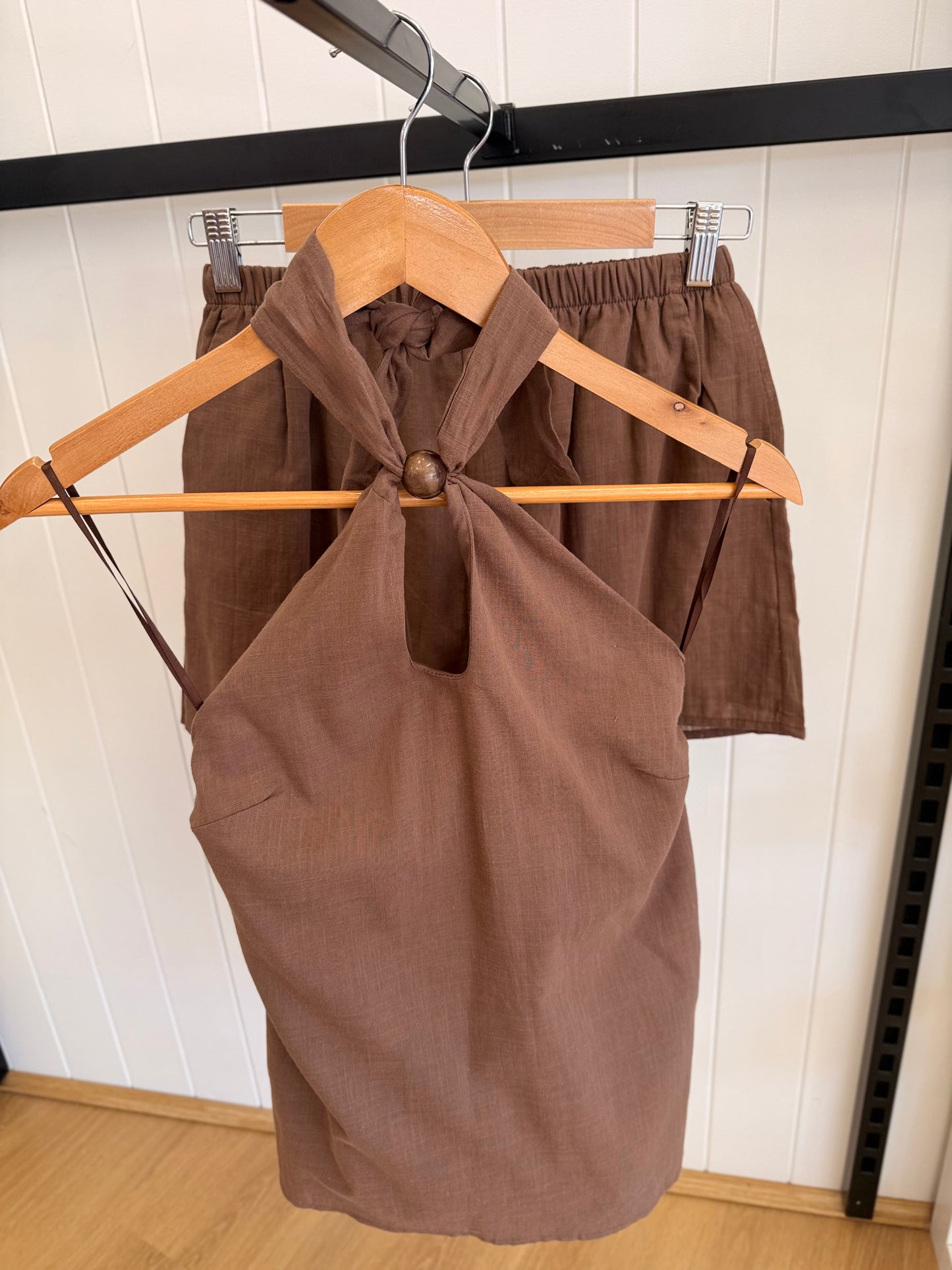 By Frankie/ Halter Short Set- Mocha