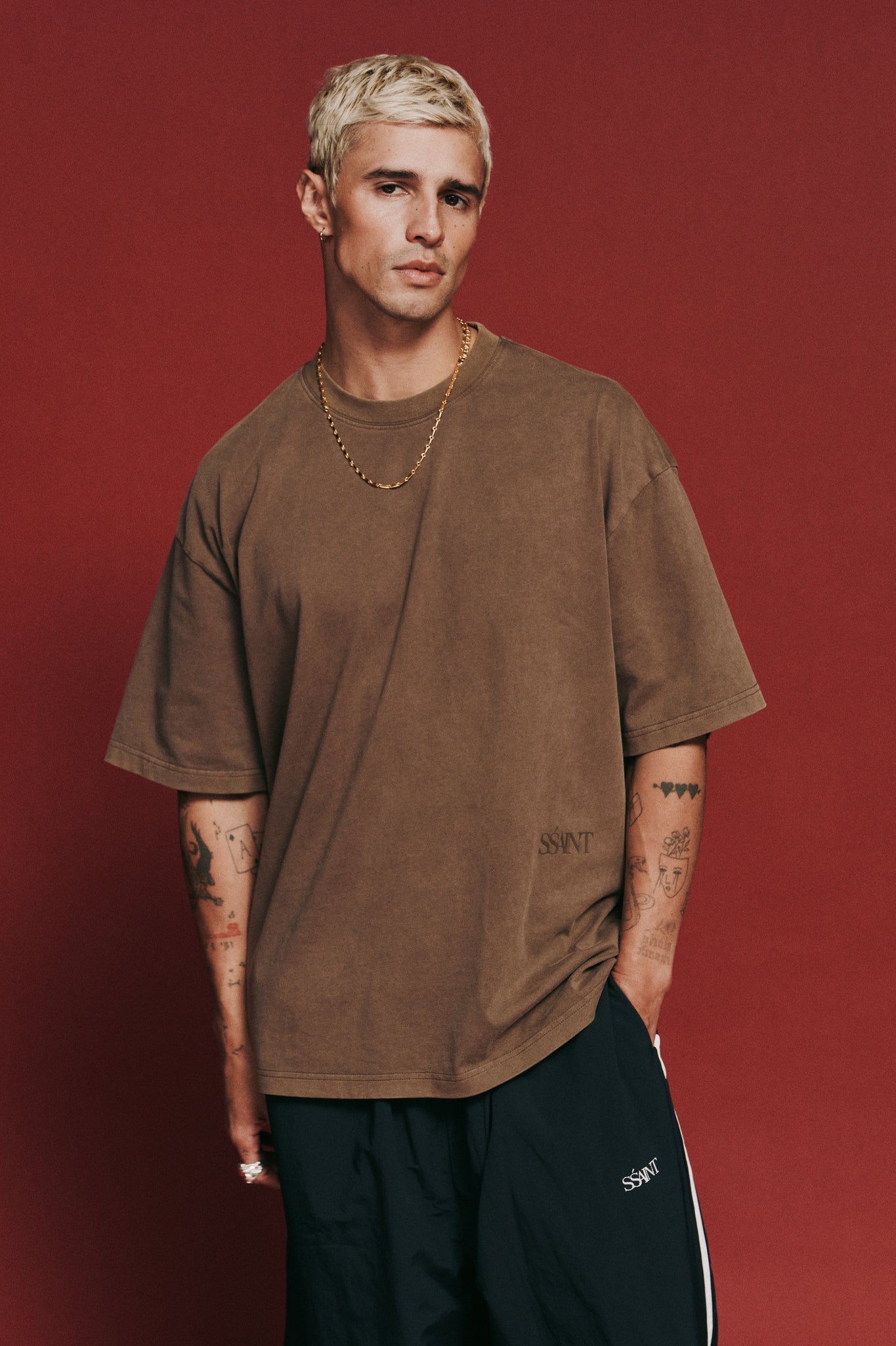 SSAINT- THE LEGACY TEE - VINTAGE BROWN // TONAL LOGO