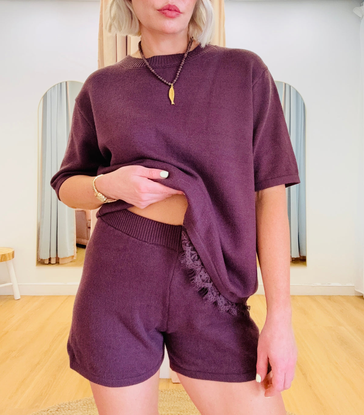 By Frankie/ Azura Knit Top- Chocolate