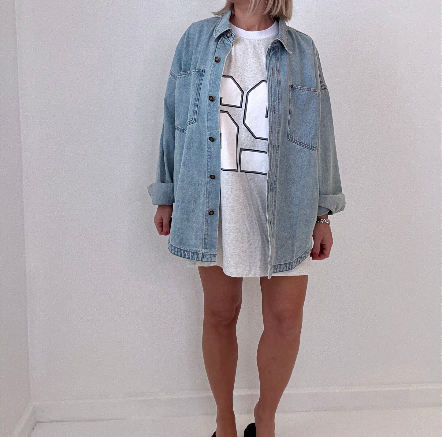 Bobbi oversized shacket- Denim