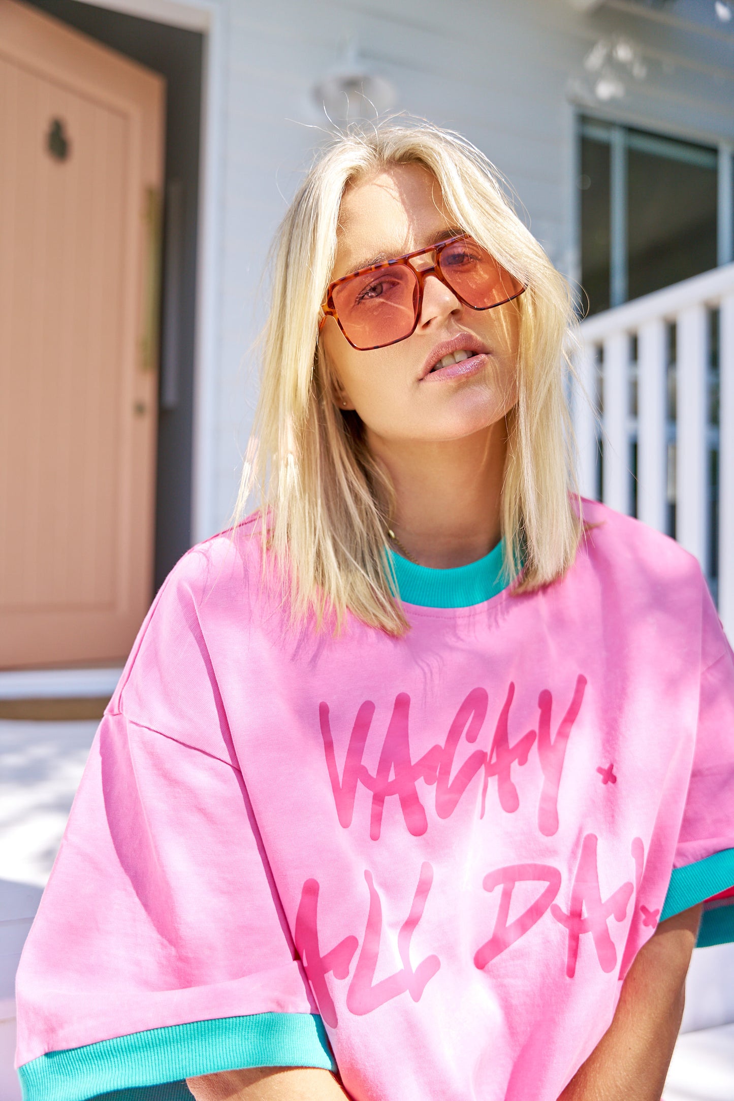 Hibiscus Hotel- Vacay All Day Oversized Tee
