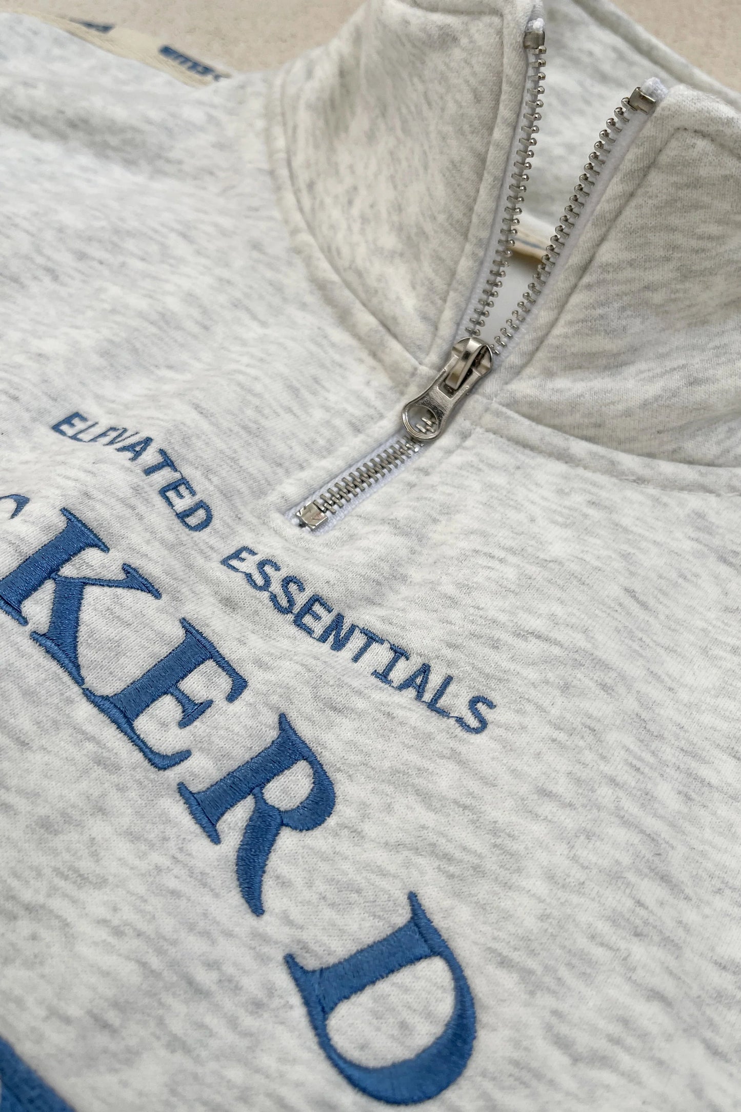 CLOUD QUARTER ZIP SWEATER - GREY MARLE