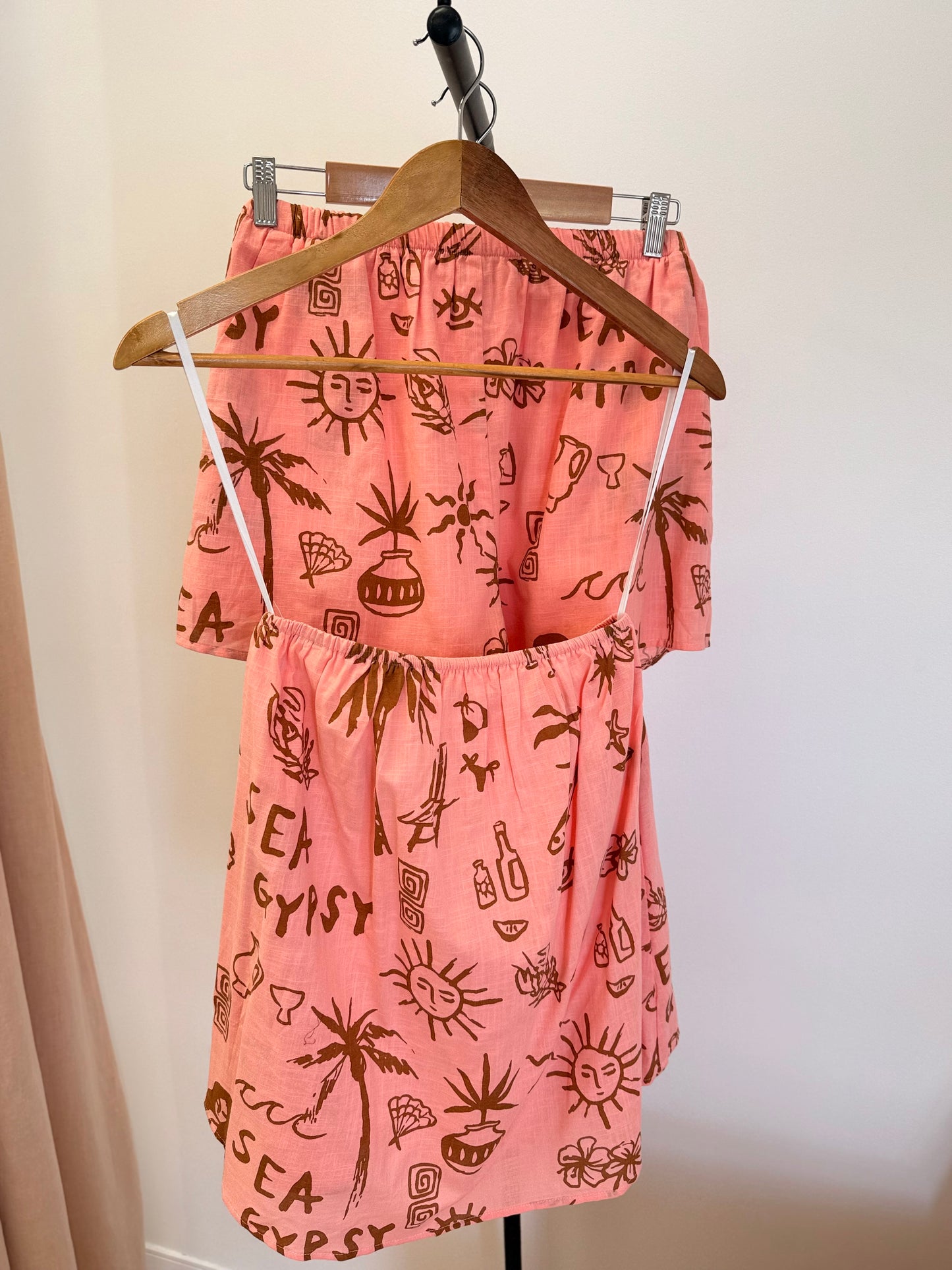 By Frankie/ Sea Gypsy Short Set- Peach/Mocha