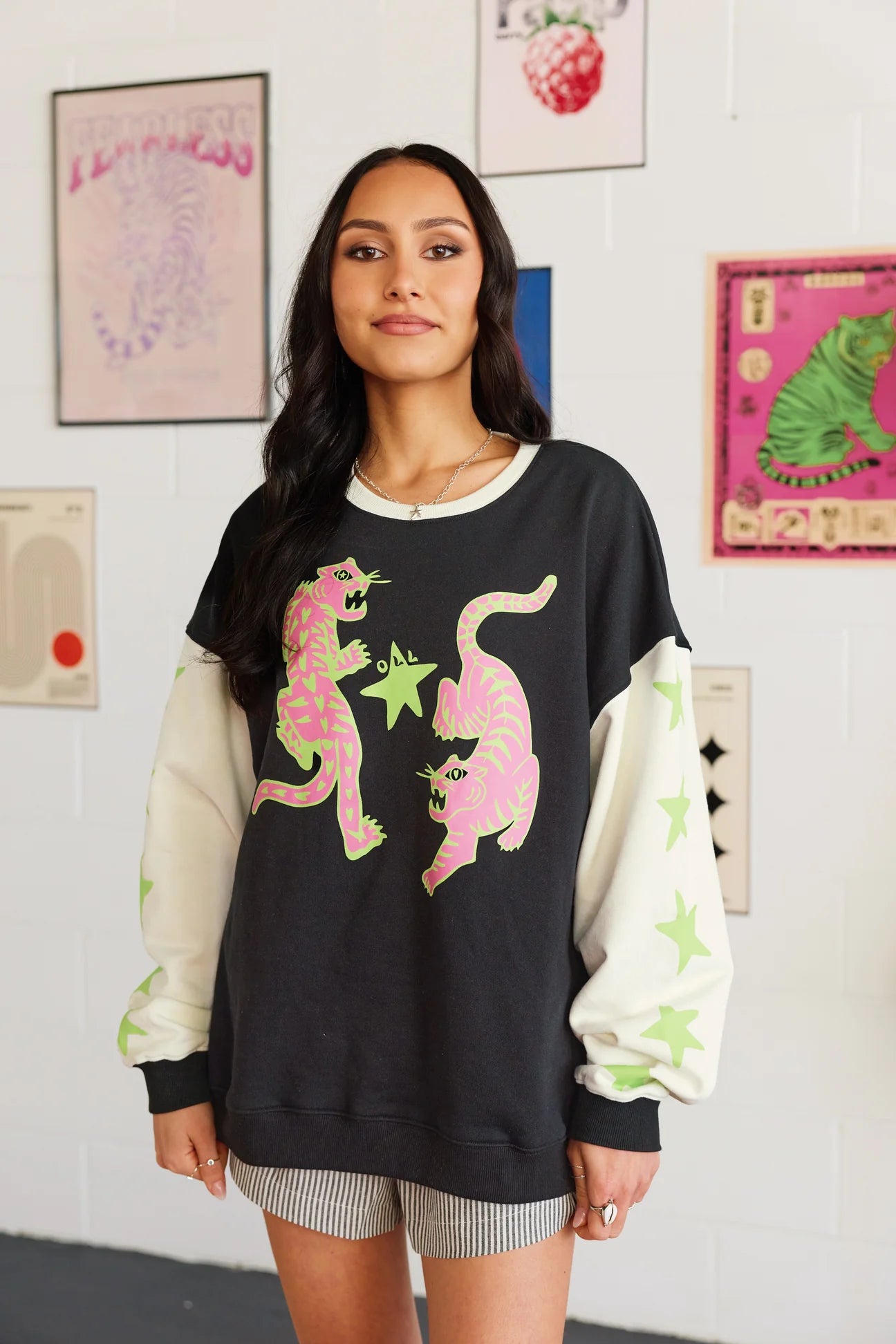 ONLY LOVERS LEFT/ TIGER JUMPER - CHARCOAL