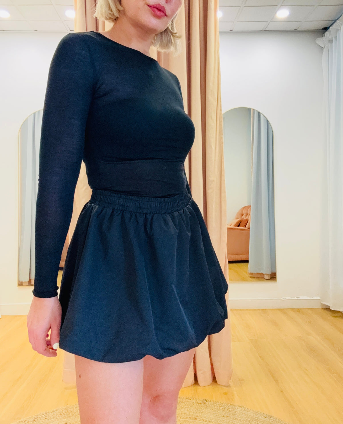 Remi Bubble Skort- Black