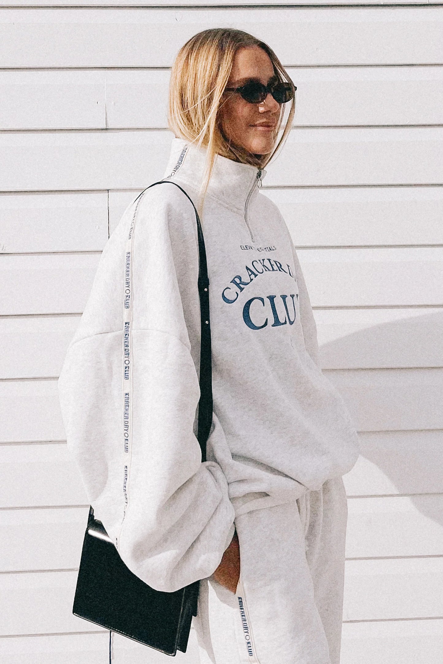 CLOUD QUARTER ZIP SWEATER - GREY MARLE