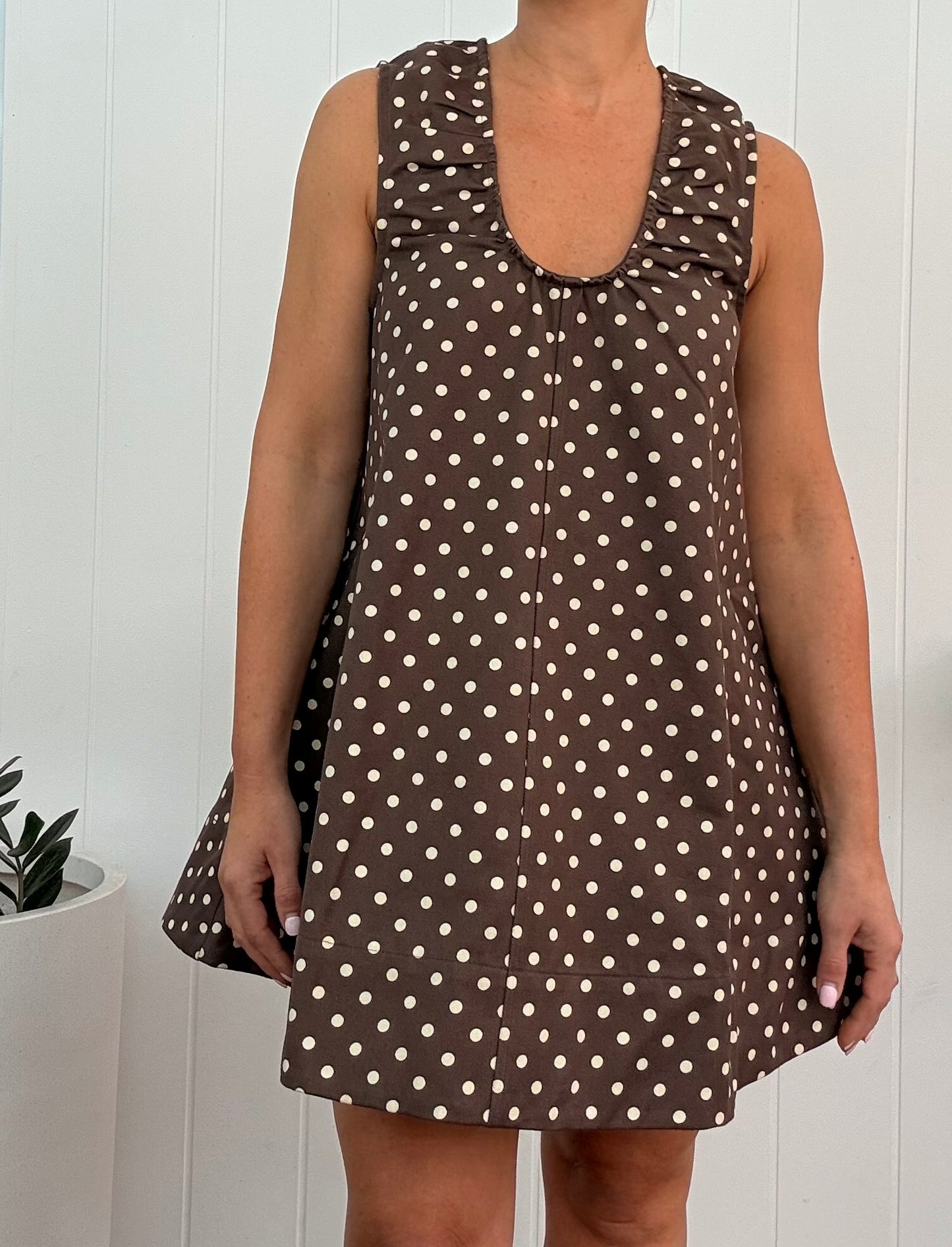 Polka Dot Denim Dress