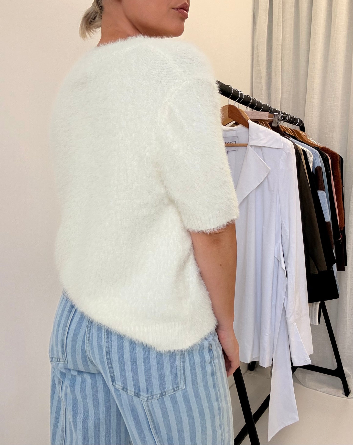 Sofia Knit Top- White