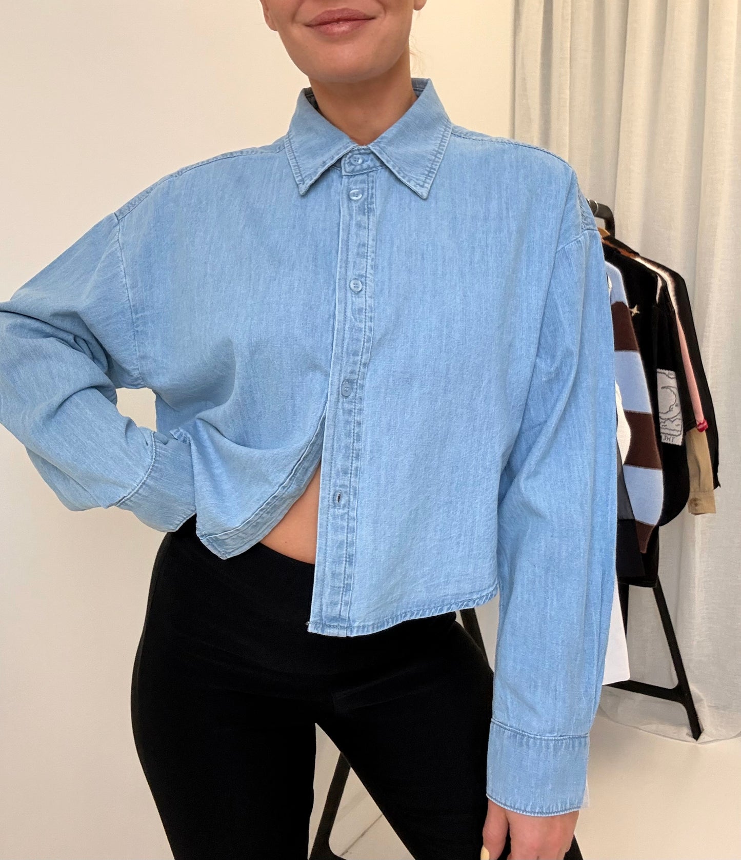 Muse Crop Denim Shirt
