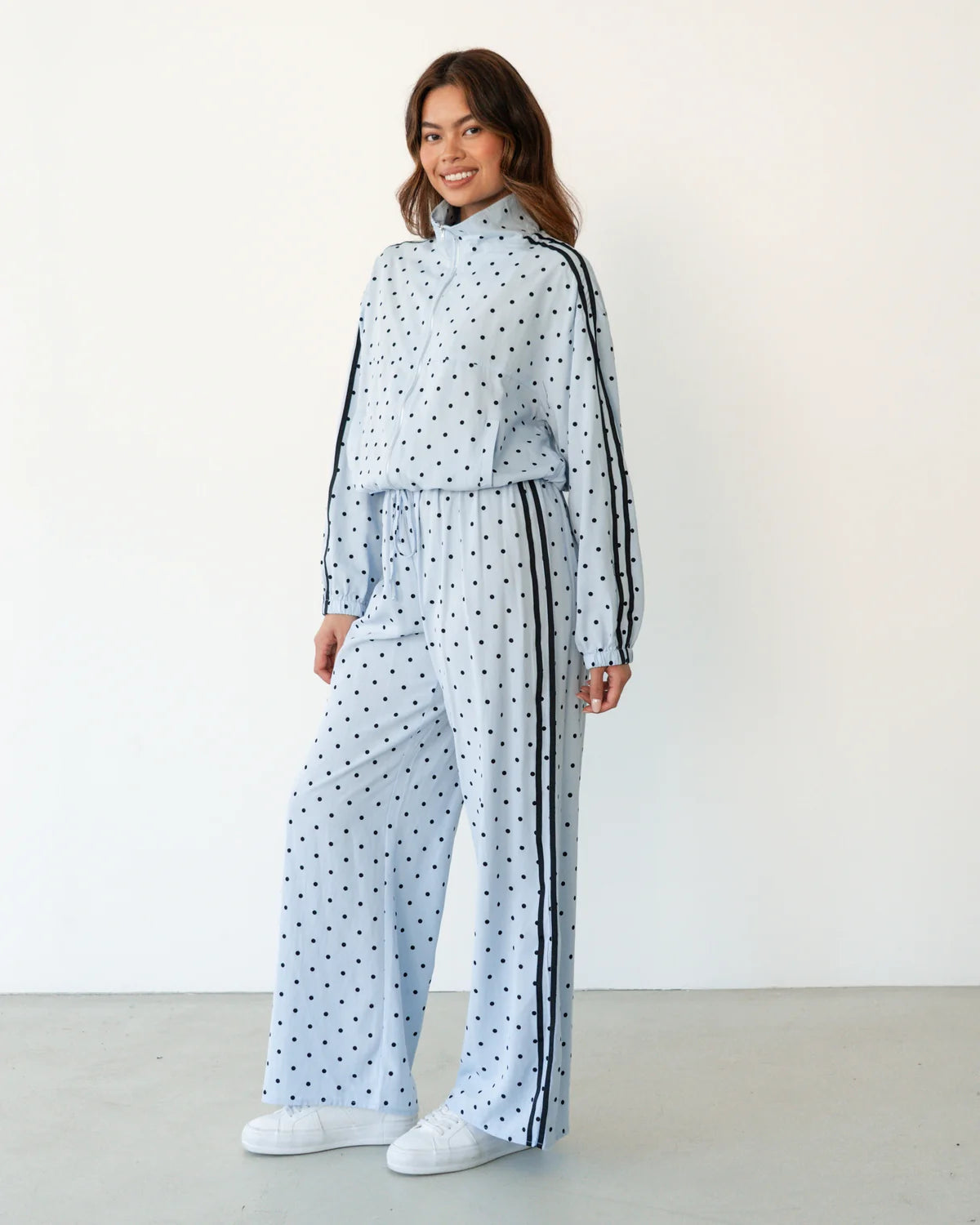 Romy Polka Dot Bomber- Baby Blue