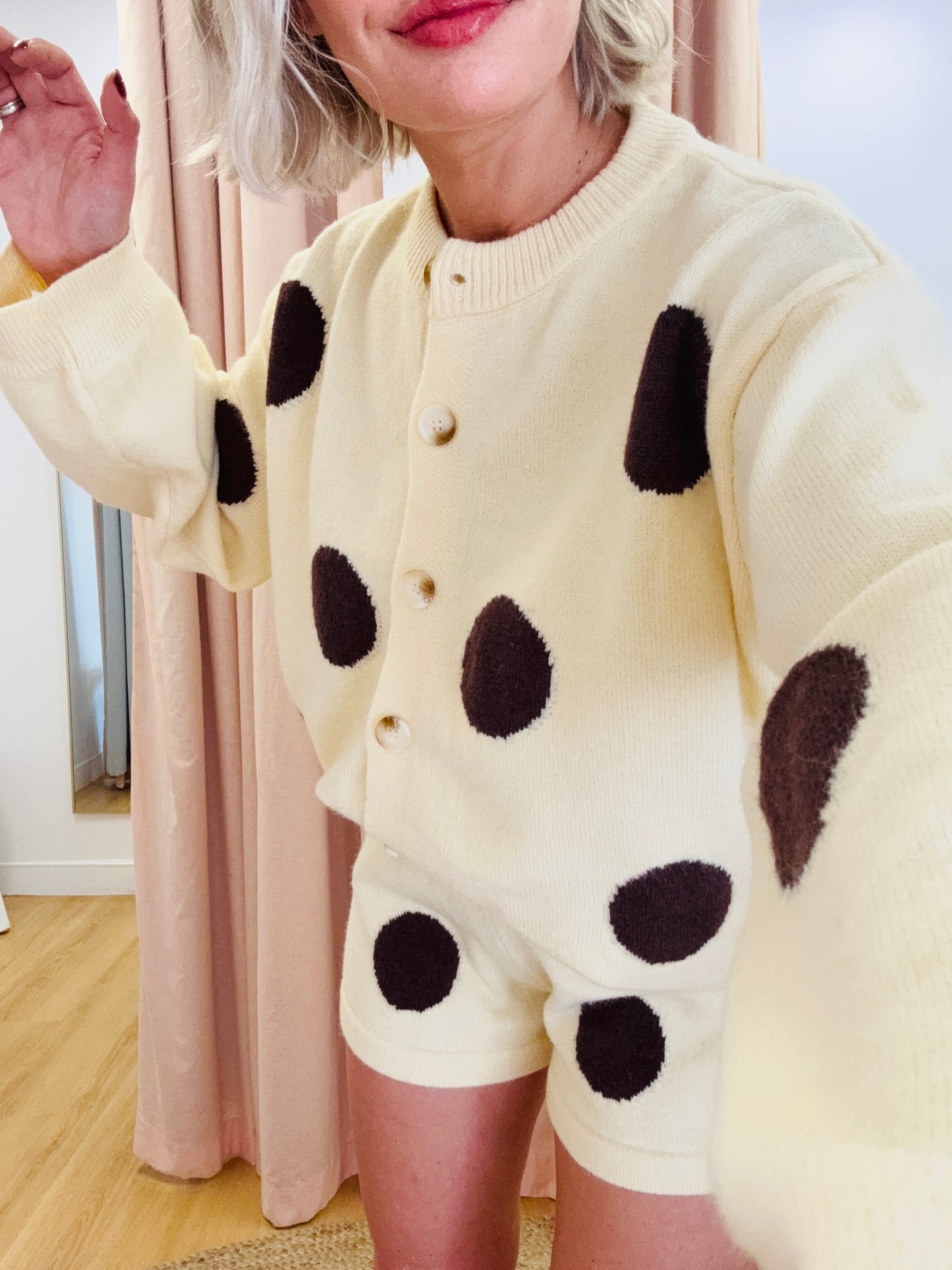 By Frankie/Hattie Knit Cardigan- Butter/ Chocolate