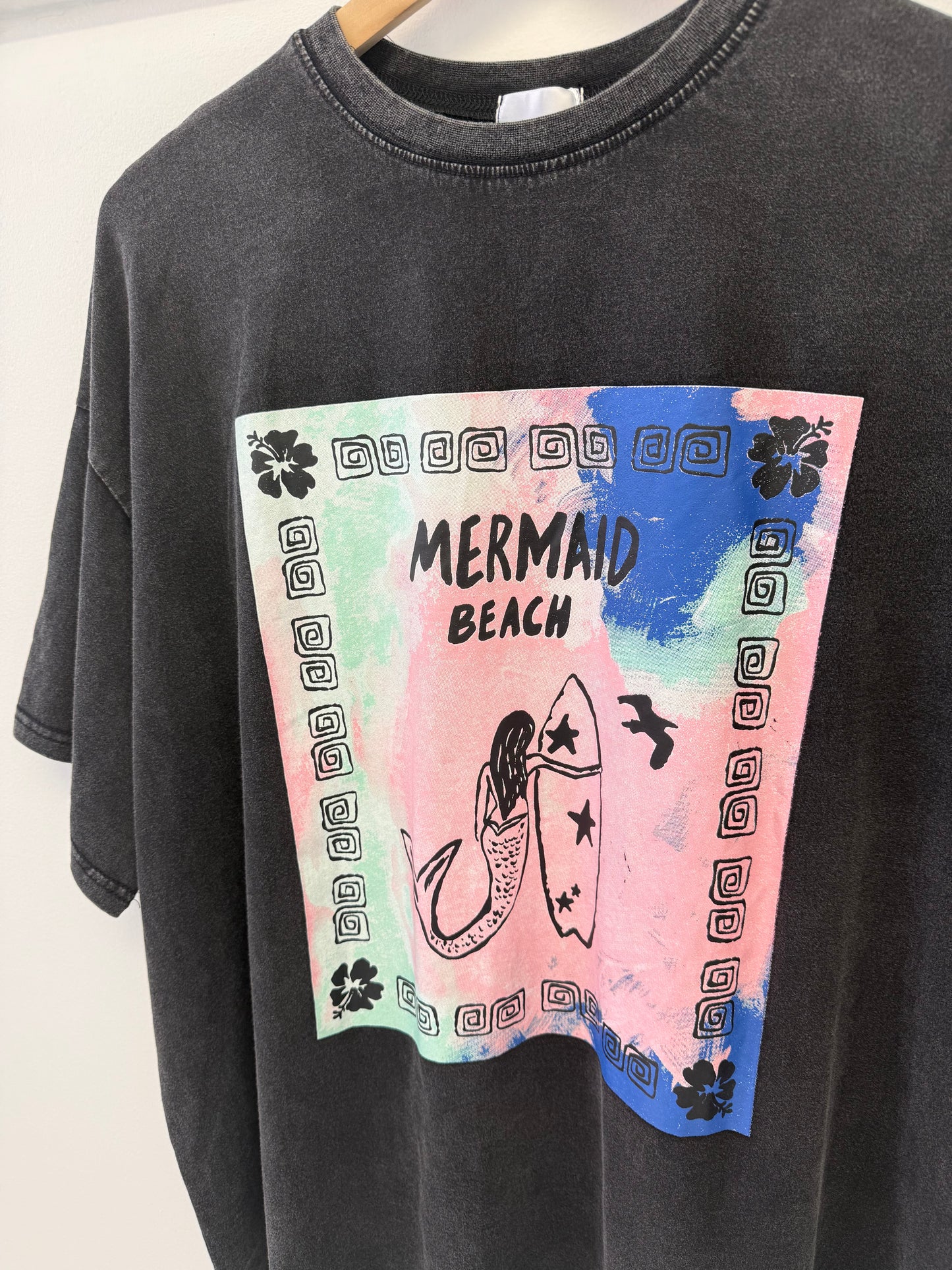 By Frankie/ Mermaid Beach Tee- Acid Wash