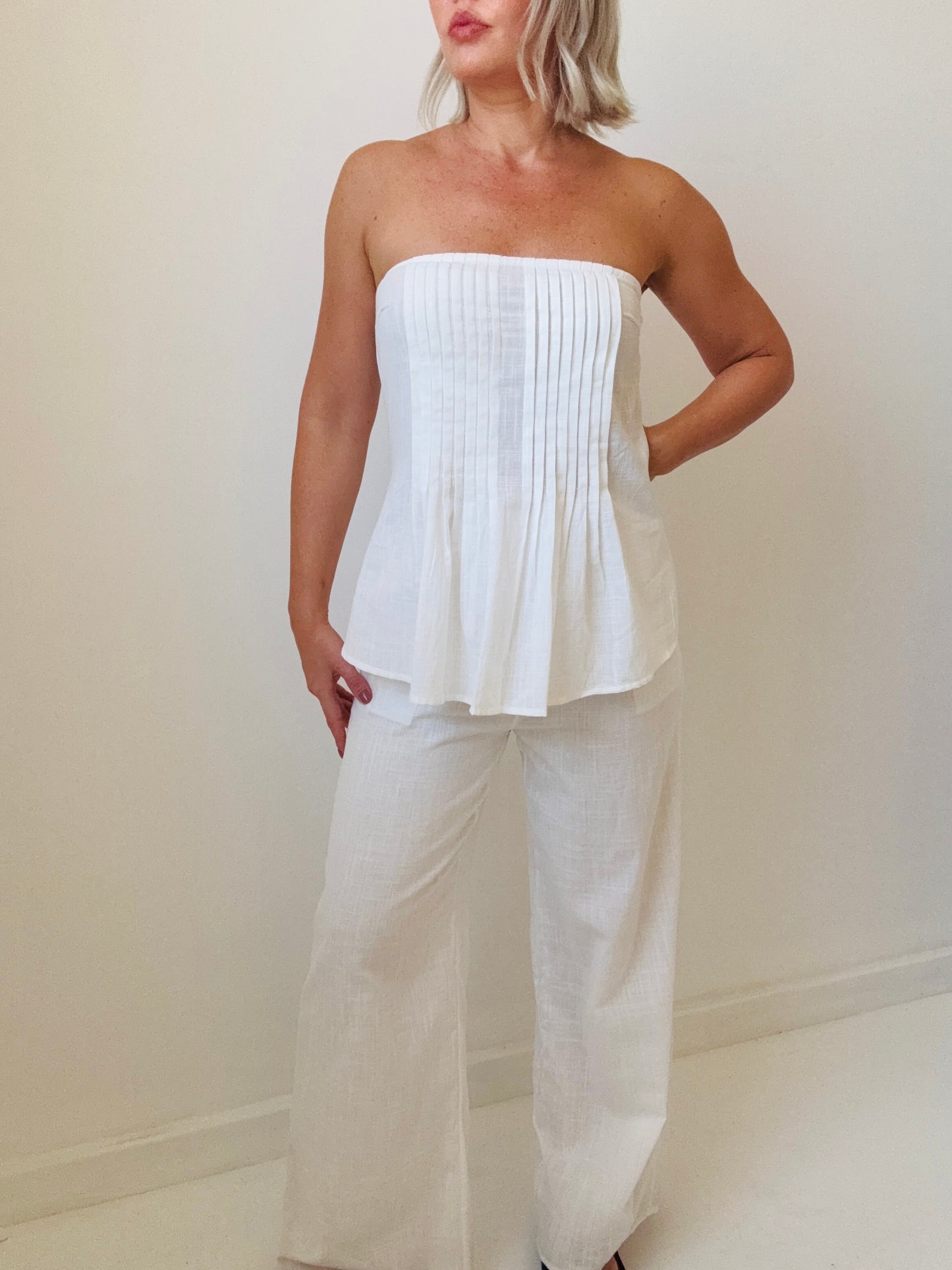By Frankie / Bonnie linen set- White
