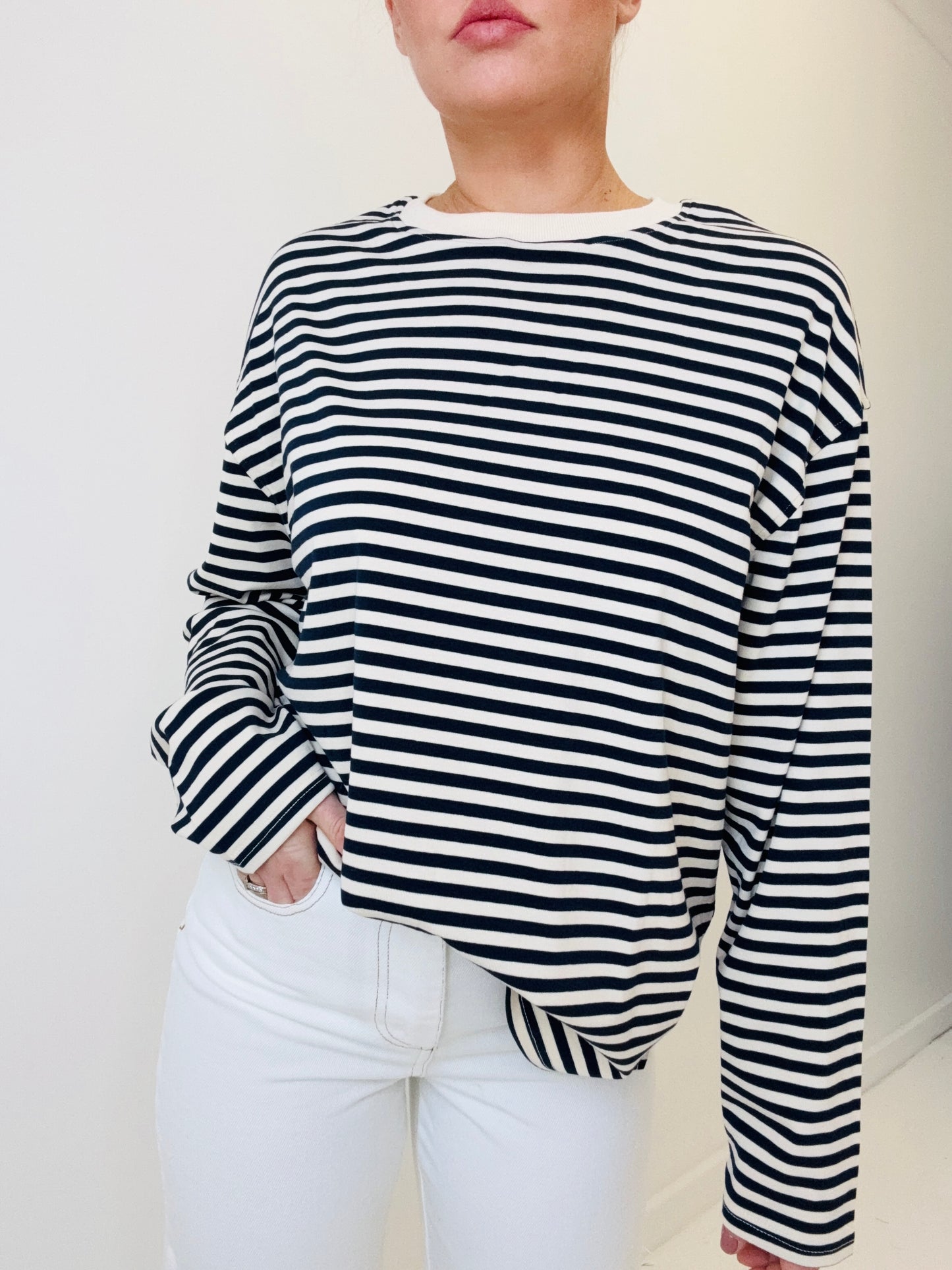 Bonnie stripe- Navy/cream