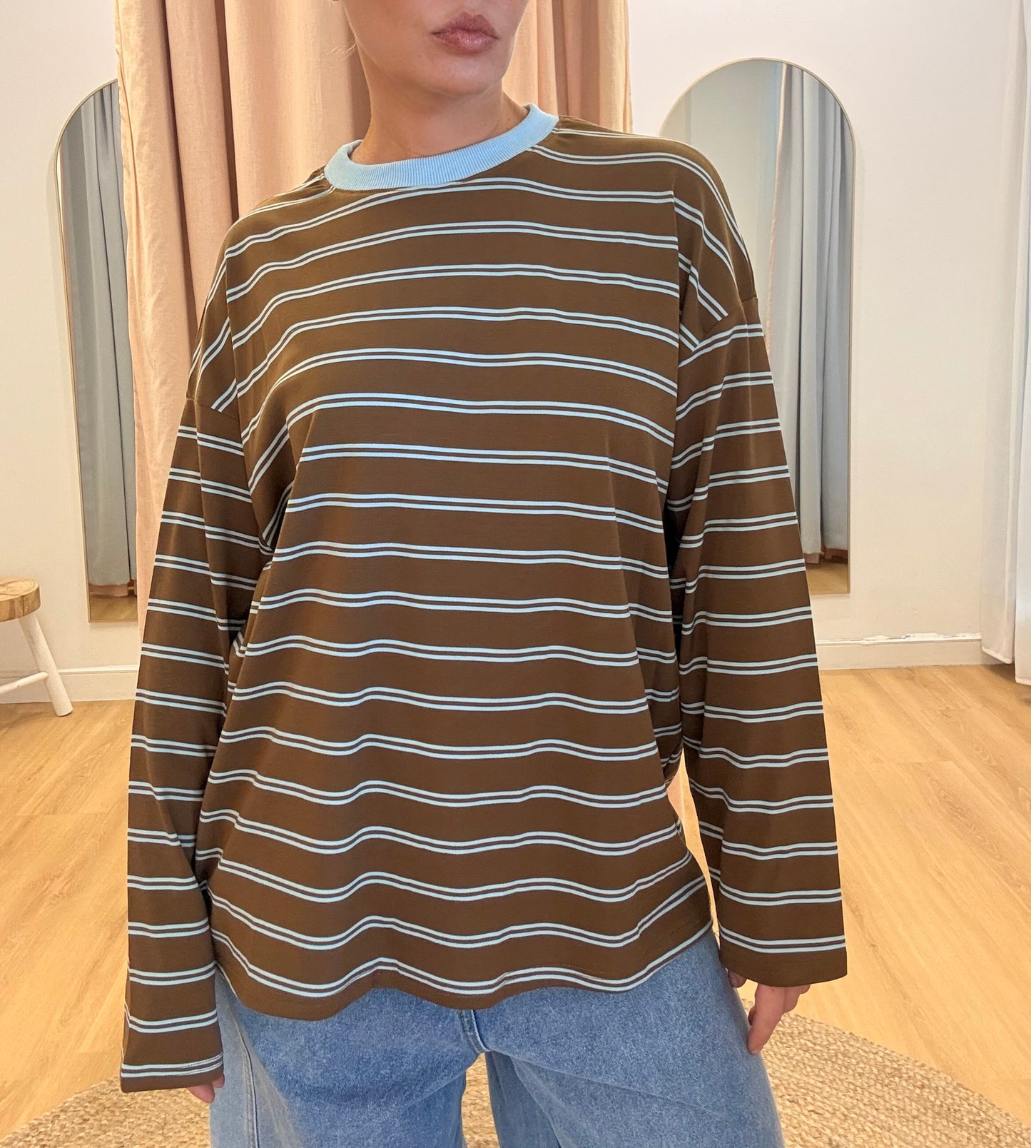 By Frankie/ Bonnie Long Sleeve- Mocha/ Sky