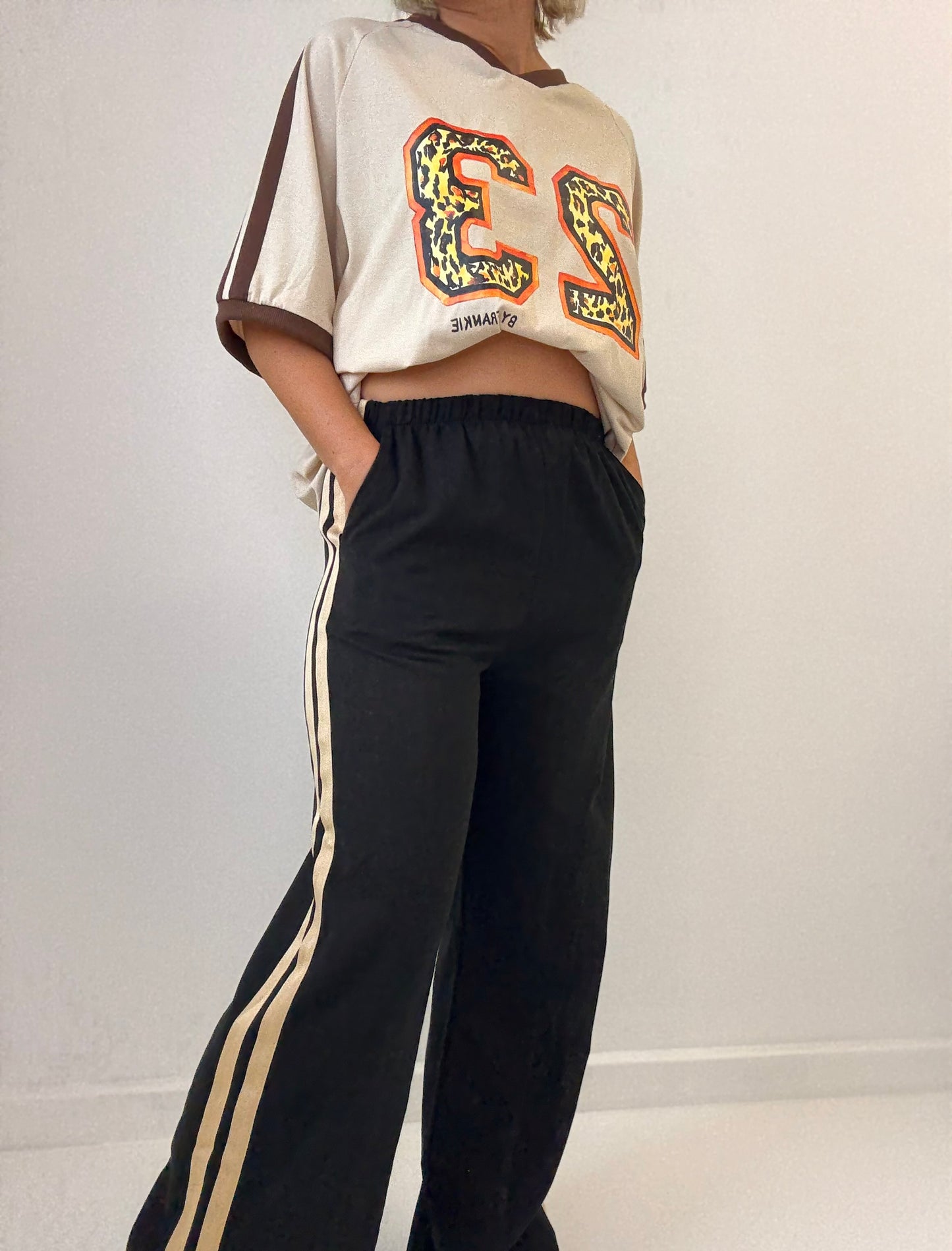 Racer Pant- Black/Beige