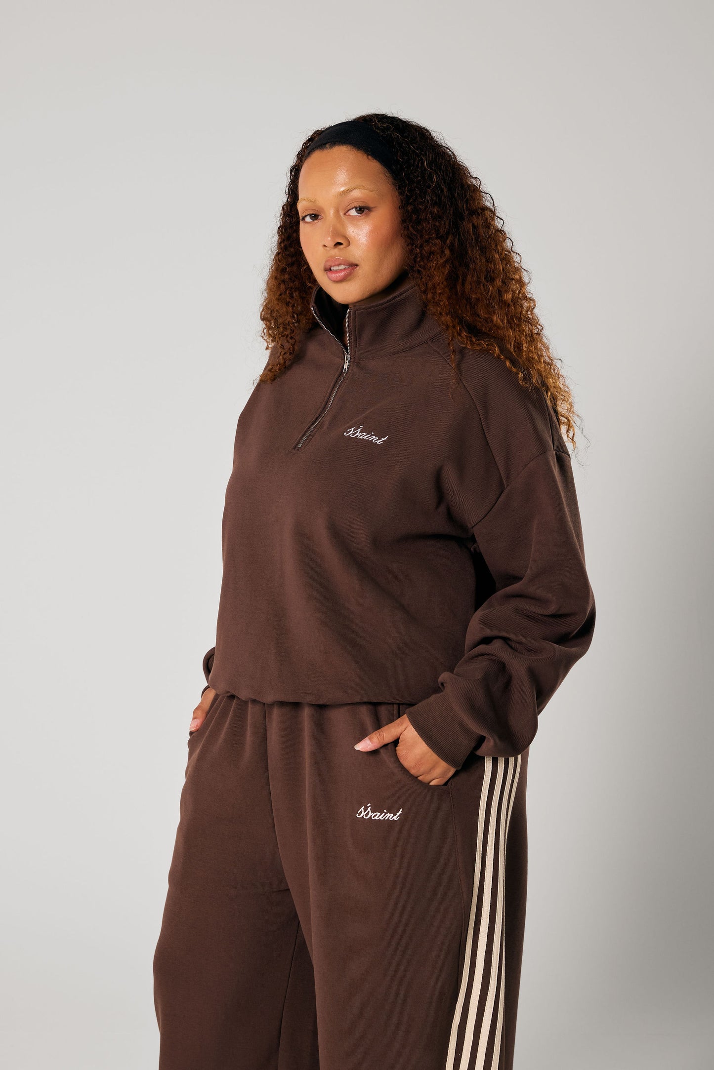 SŚAINT BARREL PANTS-Brown