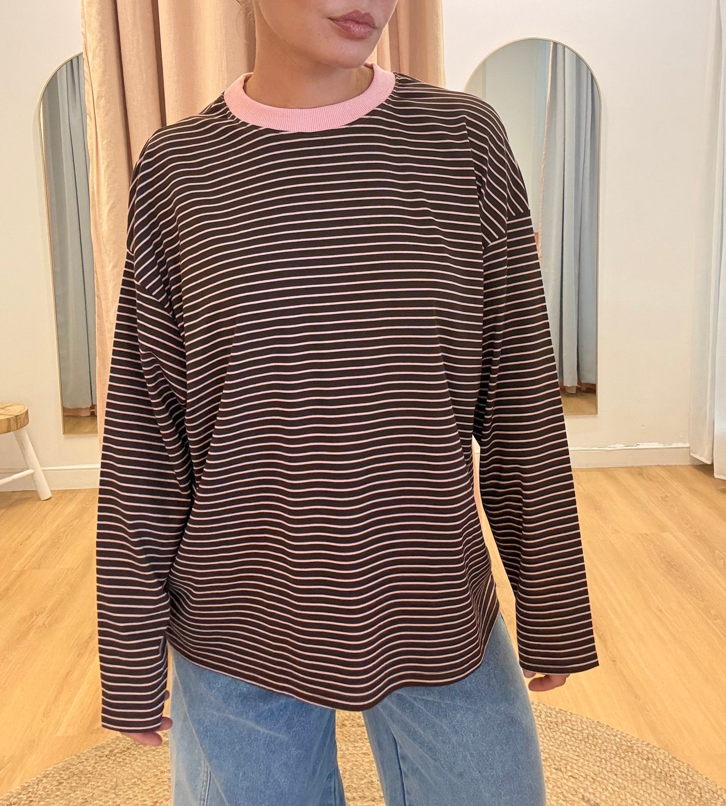 By Frankie/ Bonnie Long Sleeve- Choc/Pink