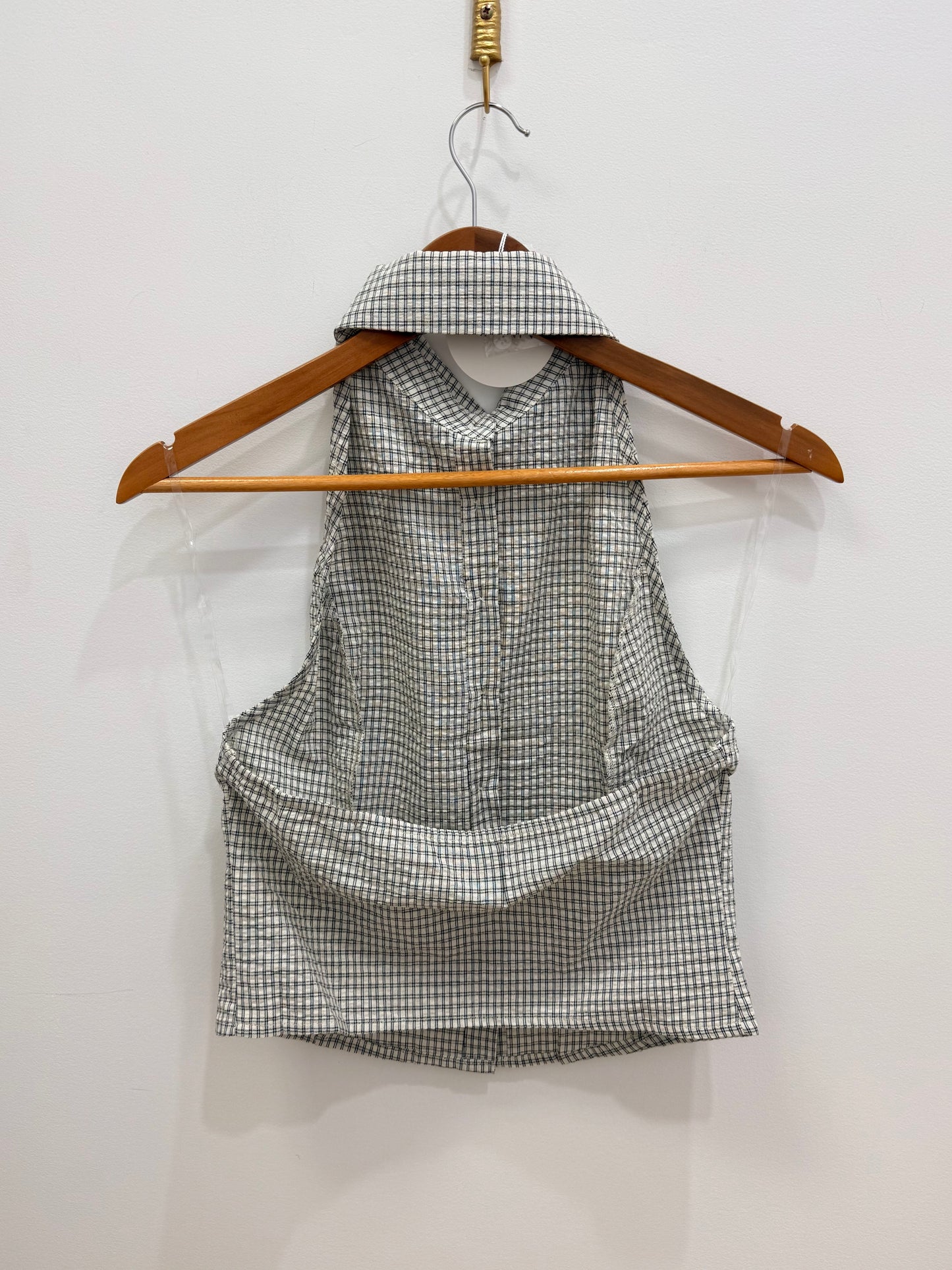 Jessie Collared Top- Black Check