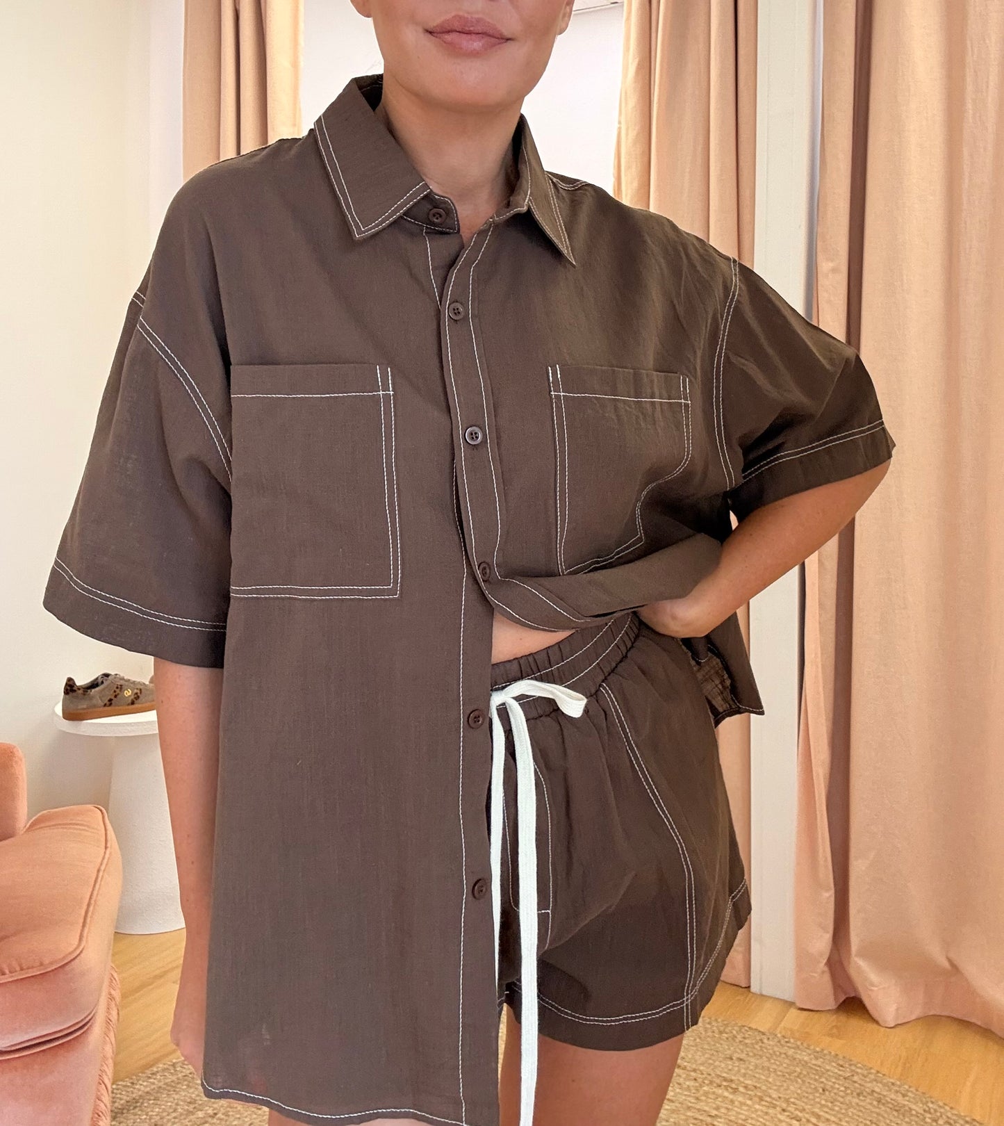 By Frankie/ Gia Short Set- Chocolate