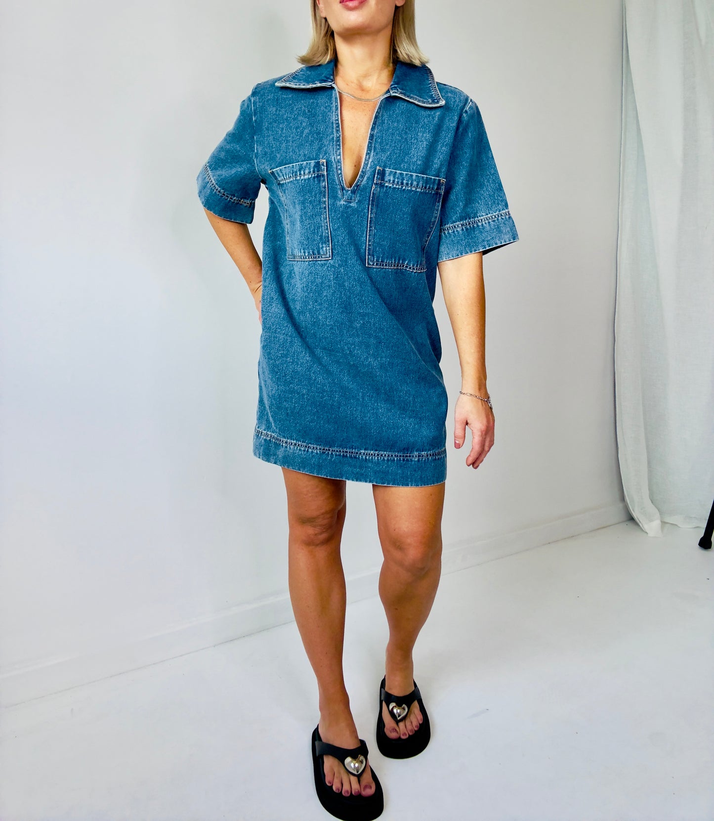 By Frankie / Bonnie Denim Dress- Dark Wash