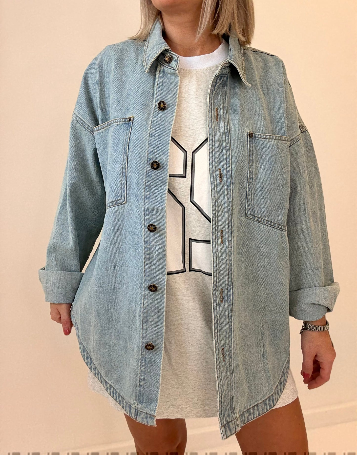 Bobbi oversized shacket- Denim