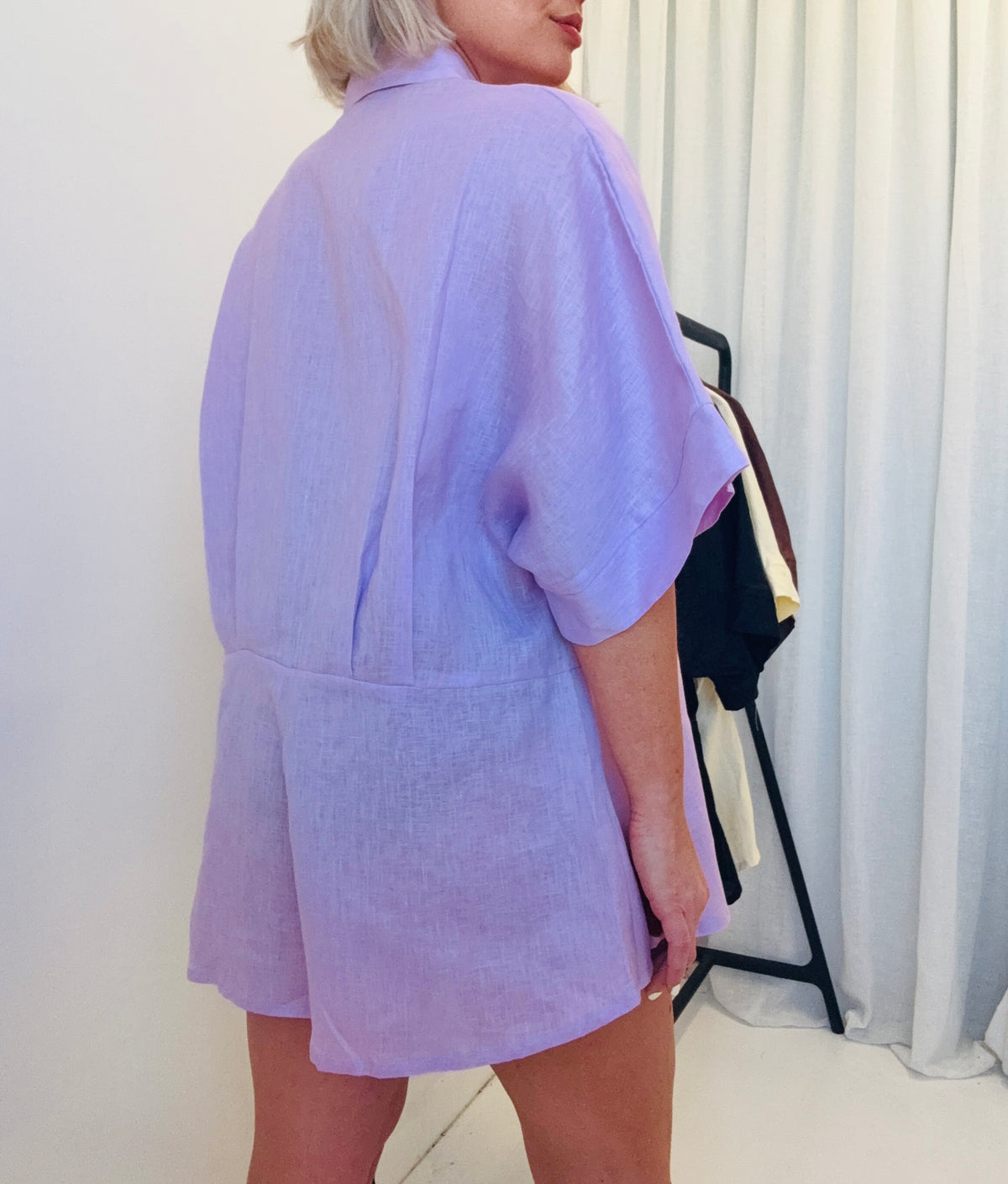 Muse Linen Playsuit/ Lilac