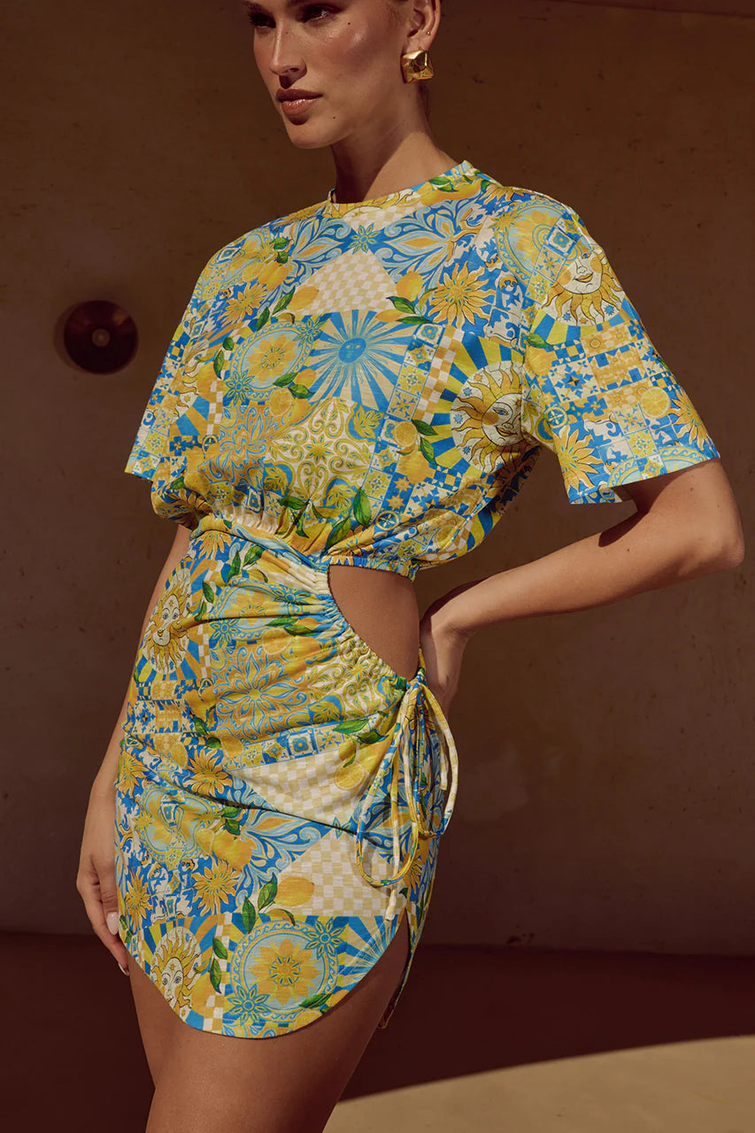 SARICO MINI DRESS-Lemon