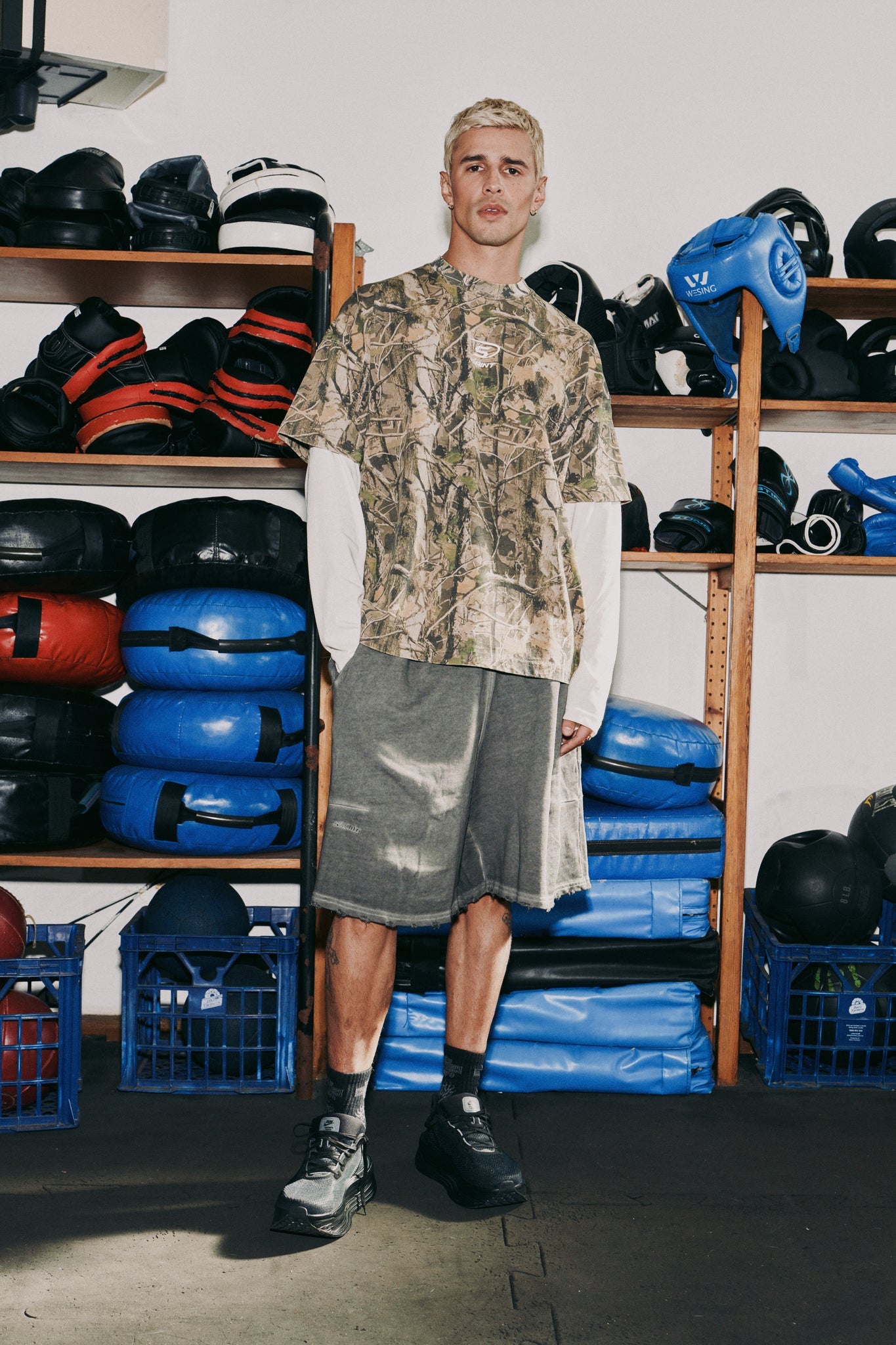 SSAINT-ROUND ONE LAYERED TEE - VINTAGE CAMO