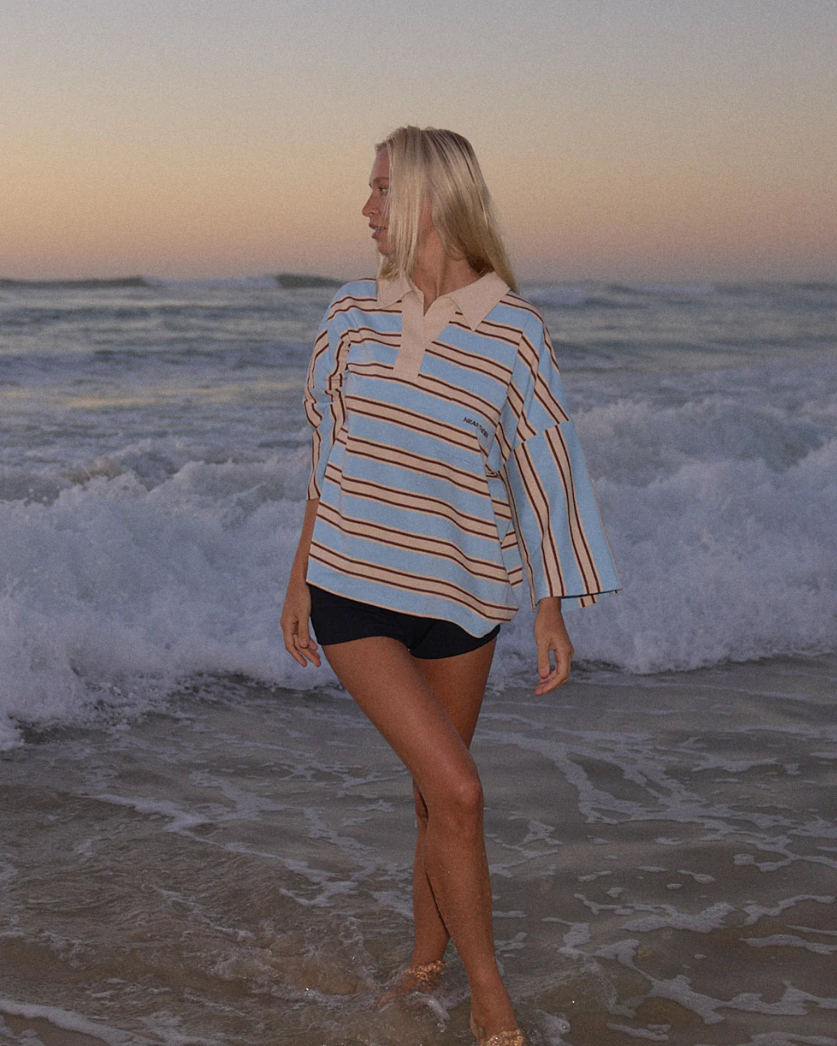 NEAR THE SEA- OVERSIZED POLO - OCEAN