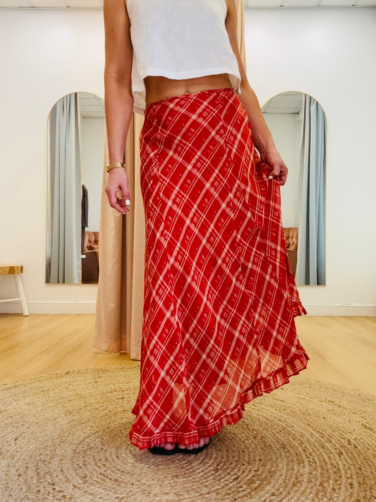 Freya Maxi Skirt- Ruby