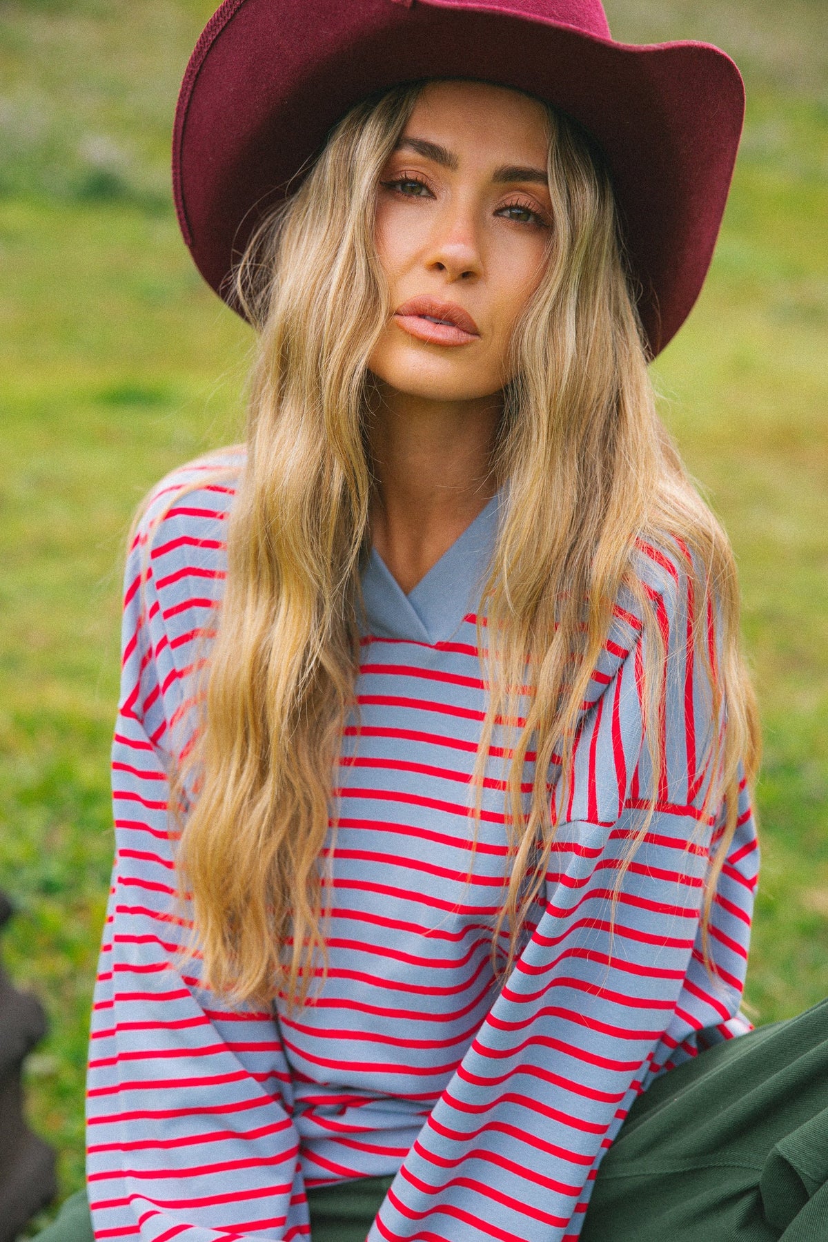 CRACKER DAY CLUB- NAUTICAL LONG SLEEVE TEE - CHERRY