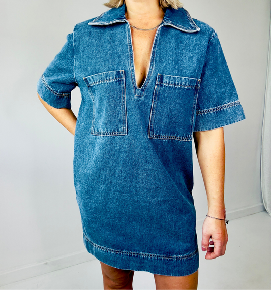 By Frankie / Bonnie Denim Dress- Dark Wash