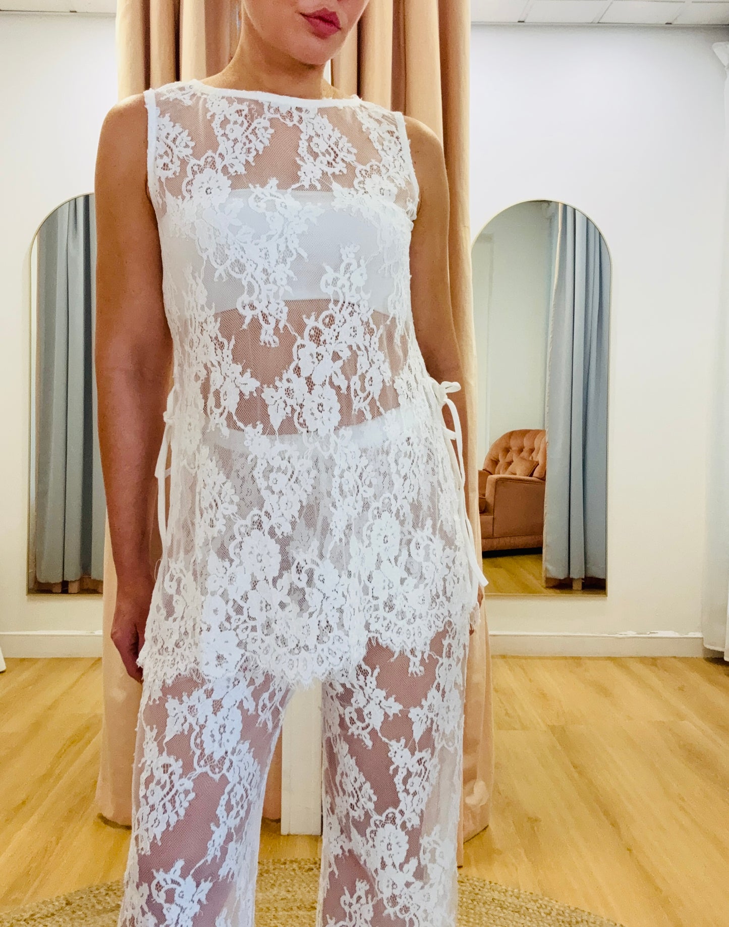 By Frankie/ Cartel Lace Top- White