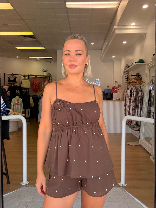 By Frankie/ Gia Short Set- Chocolate