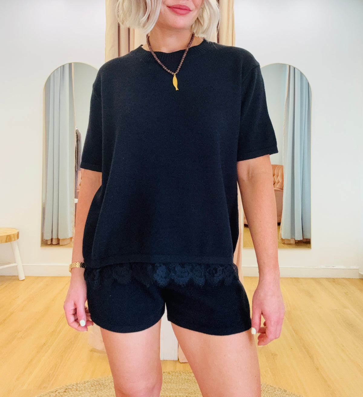 By Frankie/ Azura Knit Short- Black