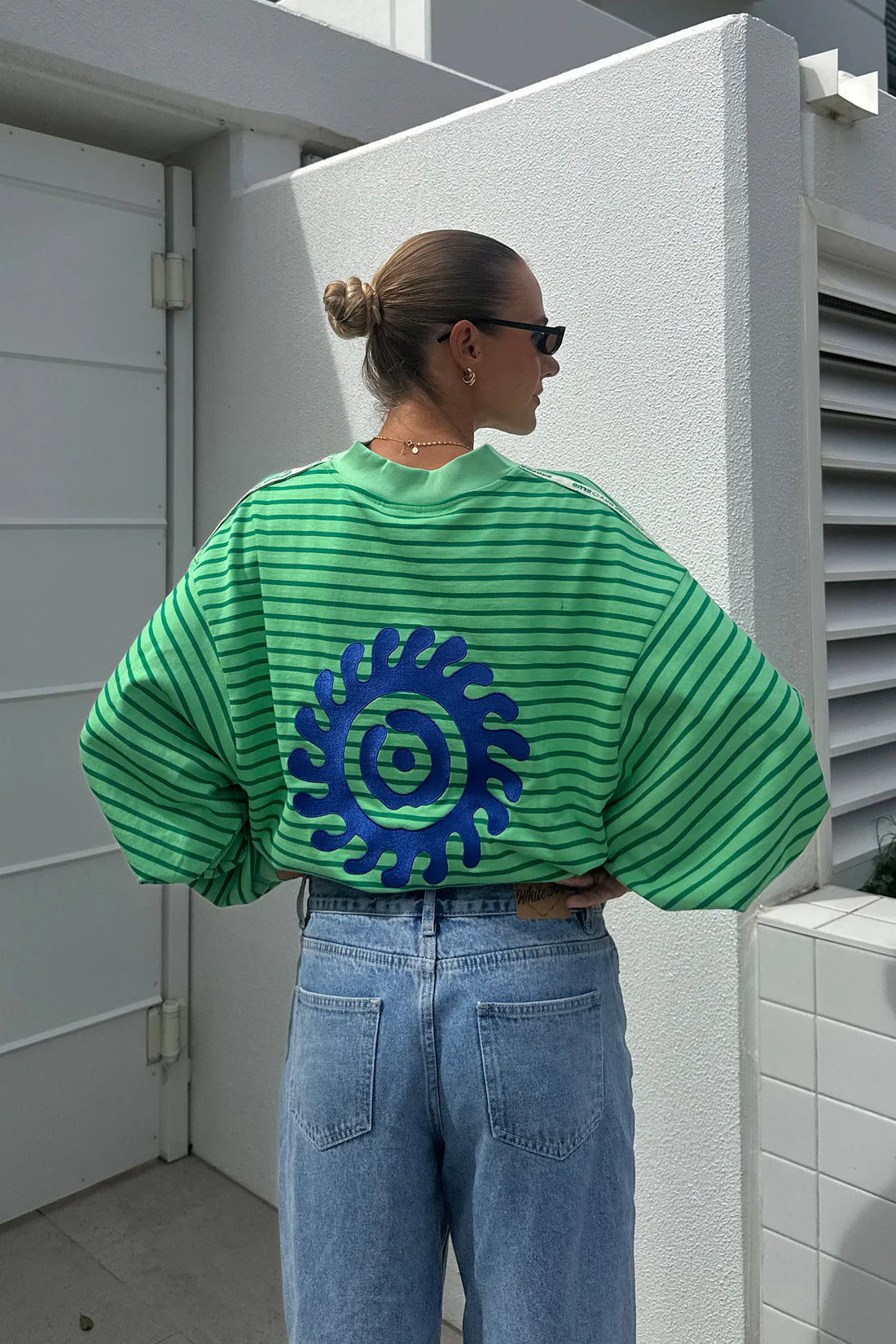 RESTOCKED Cracker Day- NAUTICAL LONG SLEEVE TEE - SHAMROCK THIN STRIPE
