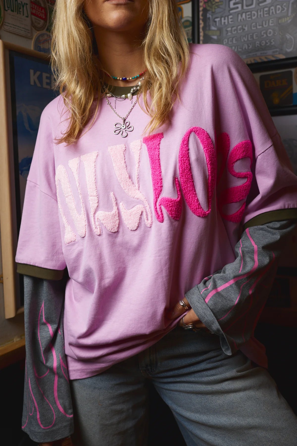 ONLY LOVERS LEFT- Love Sick Layered Tee - Wisteria