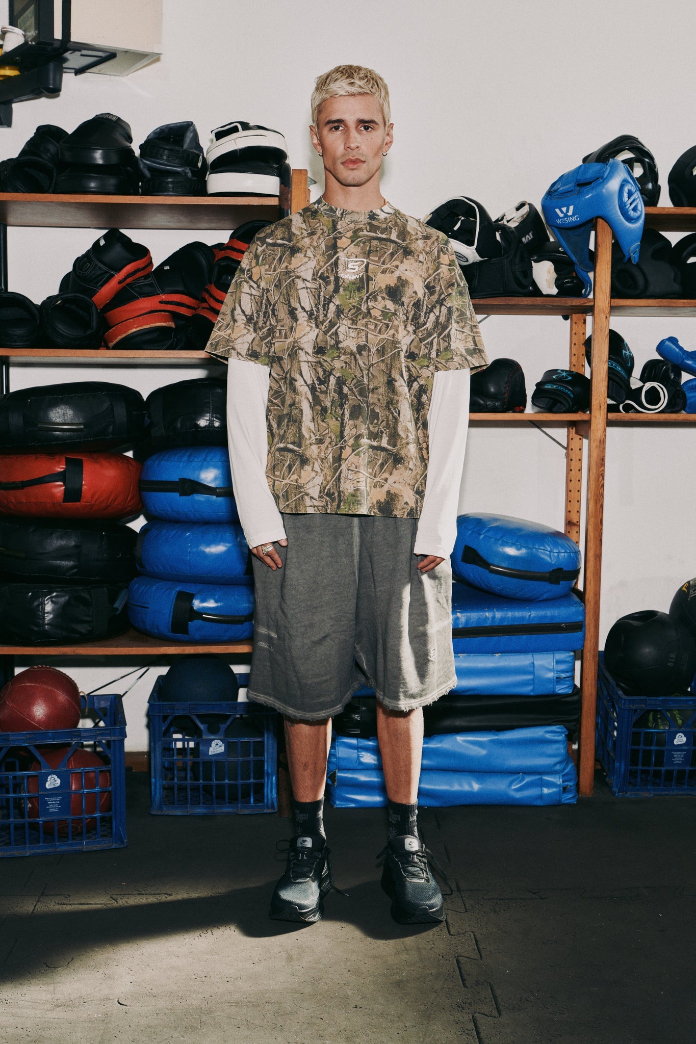 SSAINT-ROUND ONE LAYERED TEE - VINTAGE CAMO