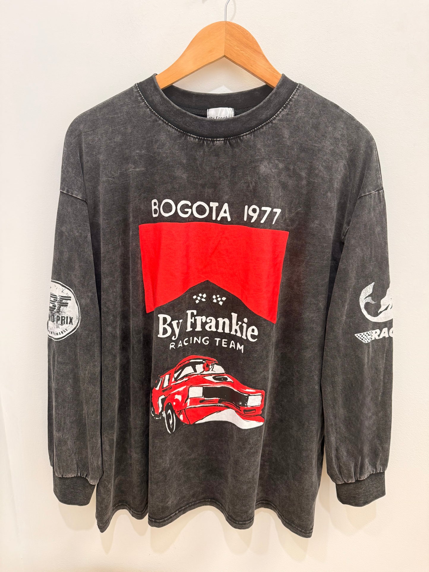 By Frankie/ Racing Team Long Sleeve- Acid Wash