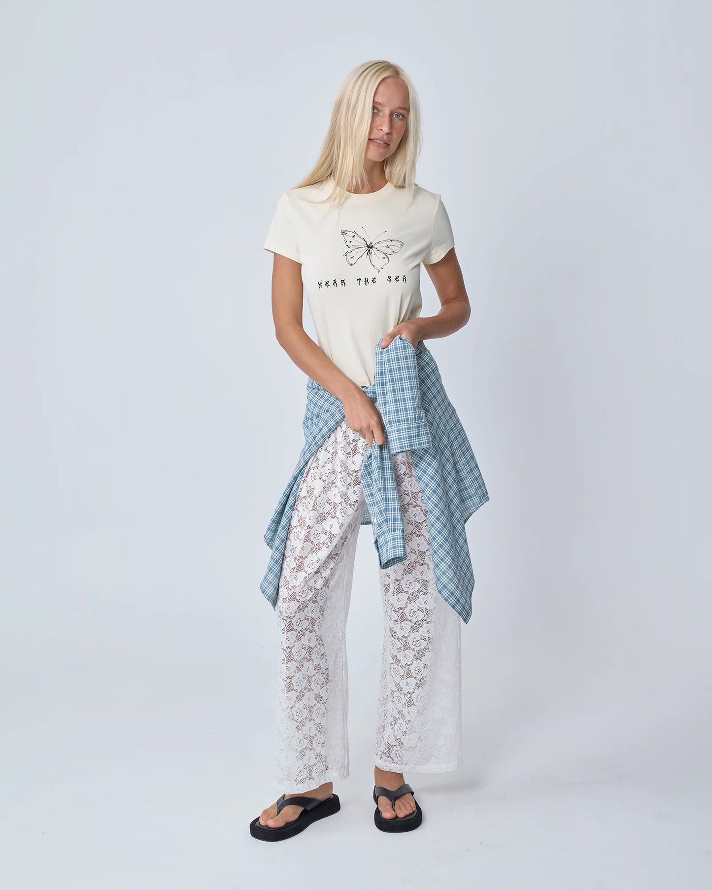 NEAR THE SEA- OVERSIZED SHIRT - BLUE PLAID