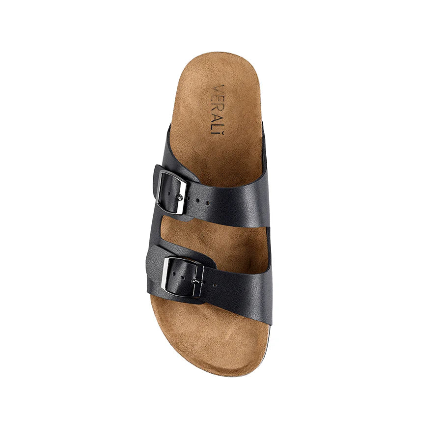 Verali / XYLO FOOTBED SLIDES - BLACK SMOOTH